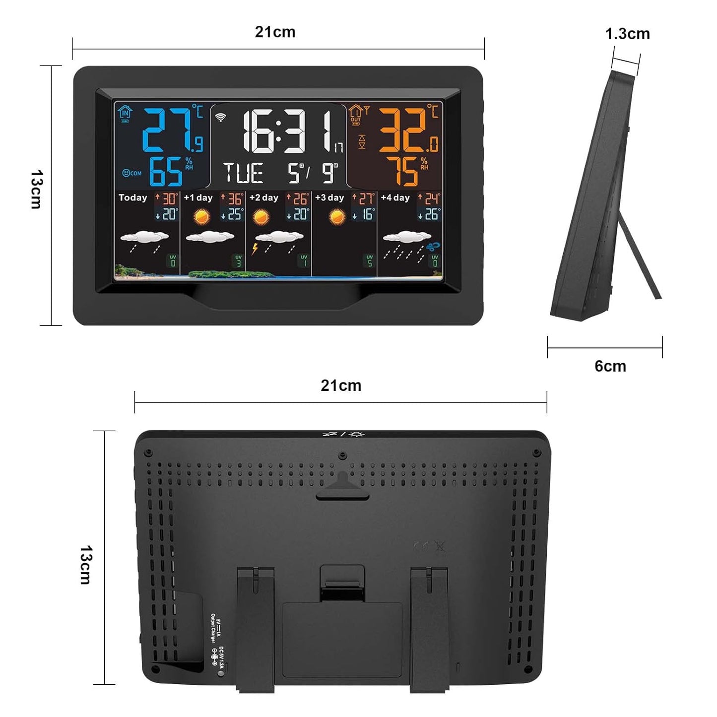 Wetterstation mit Aussensensor und Farbdisplay, M