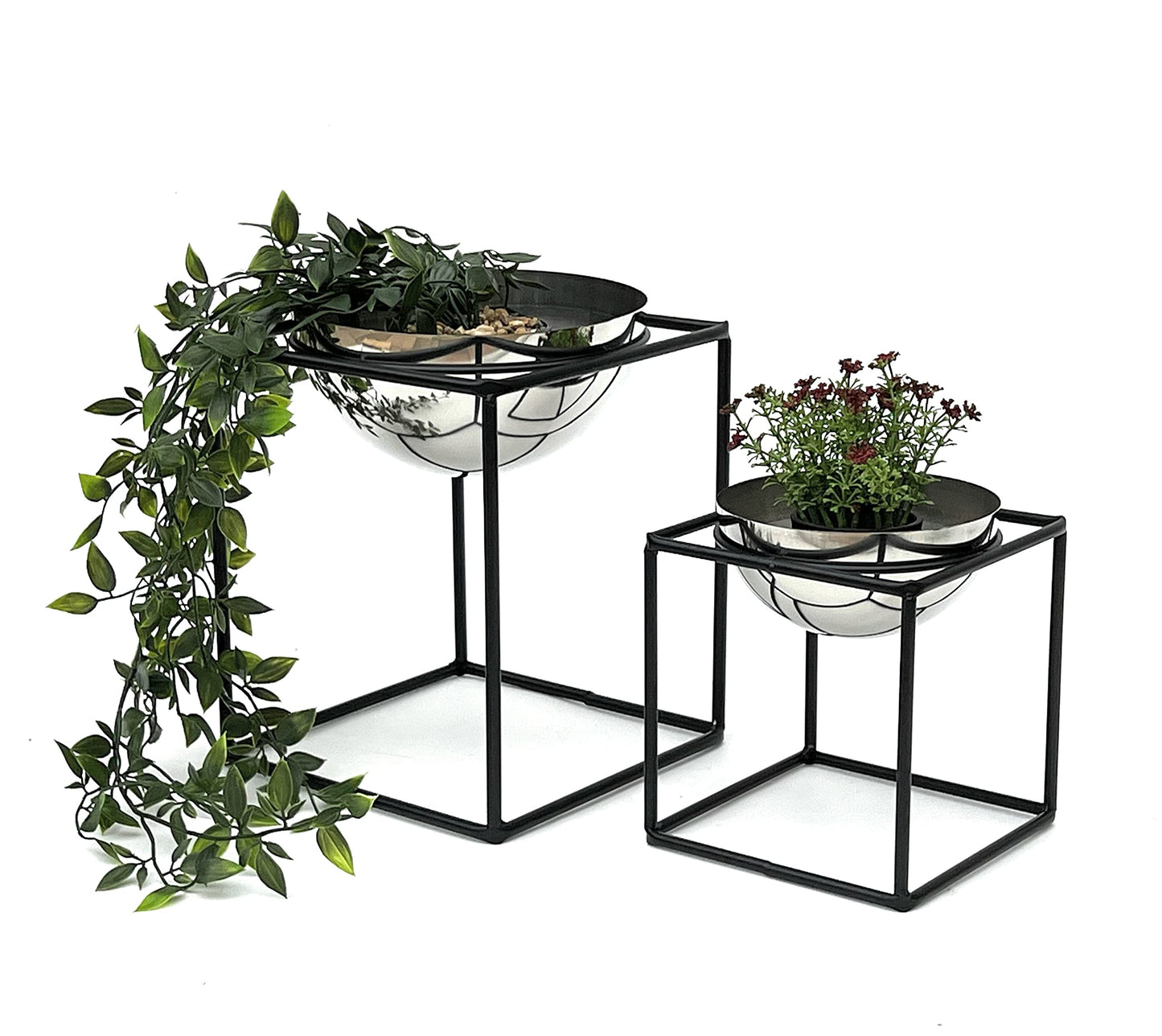 2er-Set Blumenhocker mit Topf