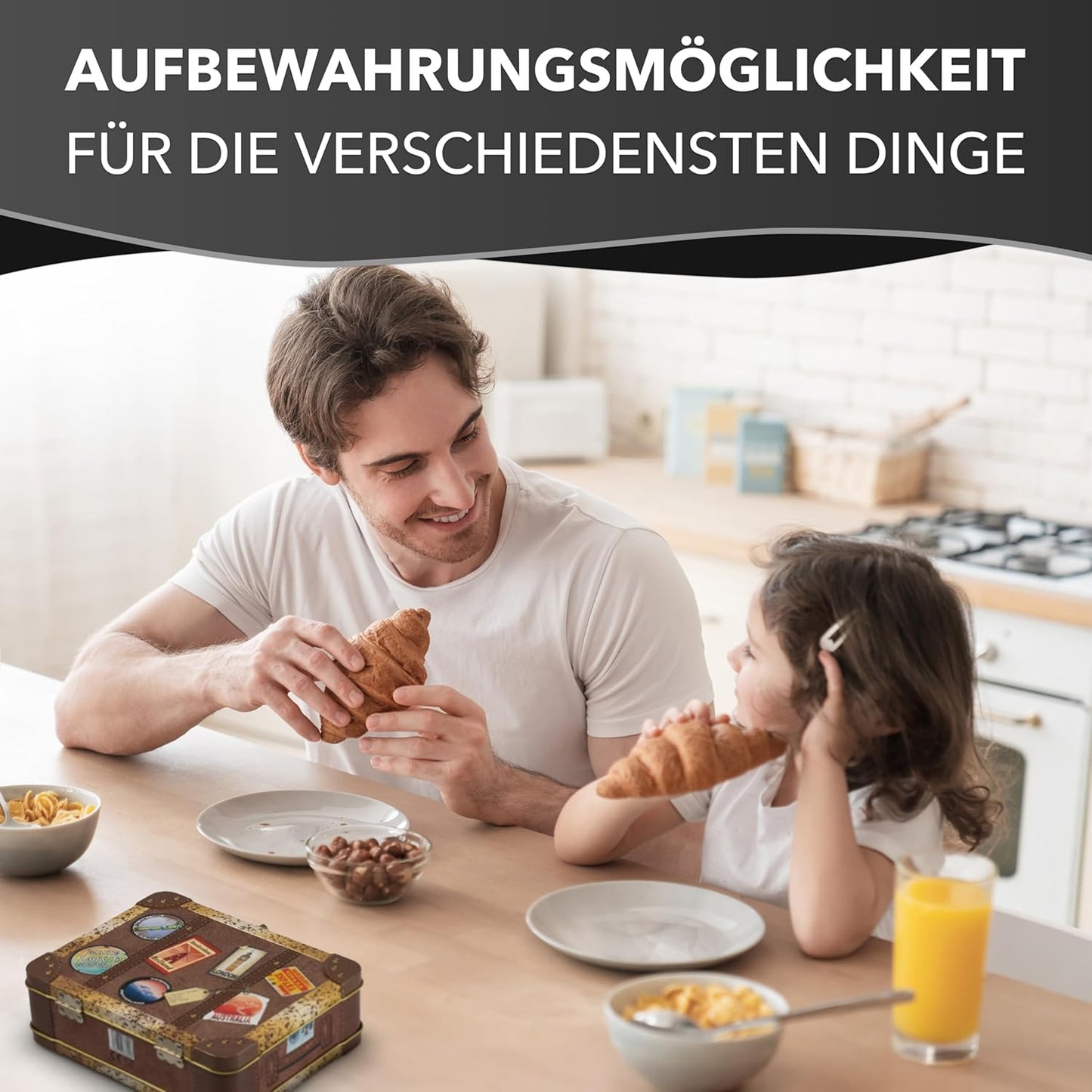 Reisekoffer Vintage Blechdose, Retro Koffer