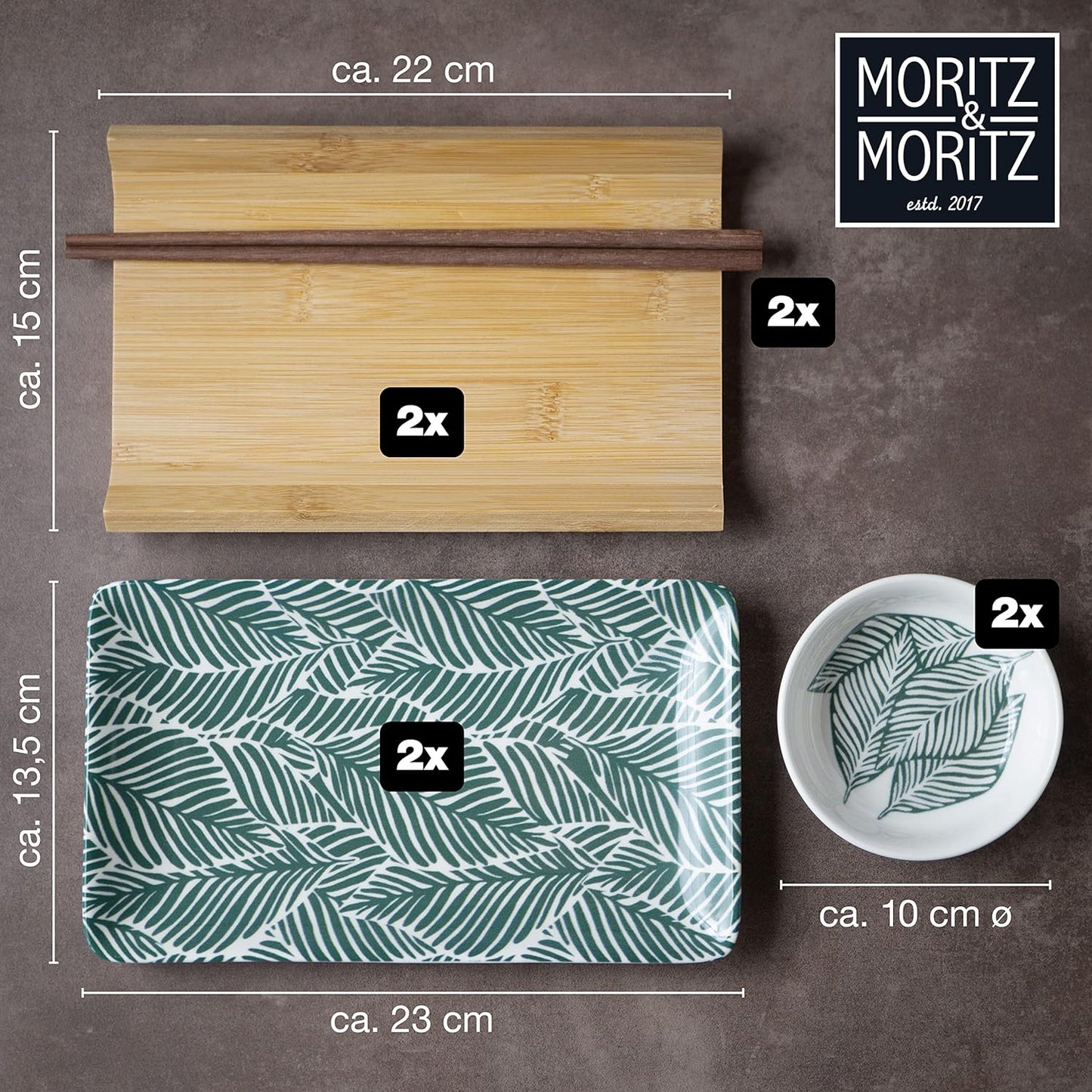 Sushi Set, Grüne Blätter