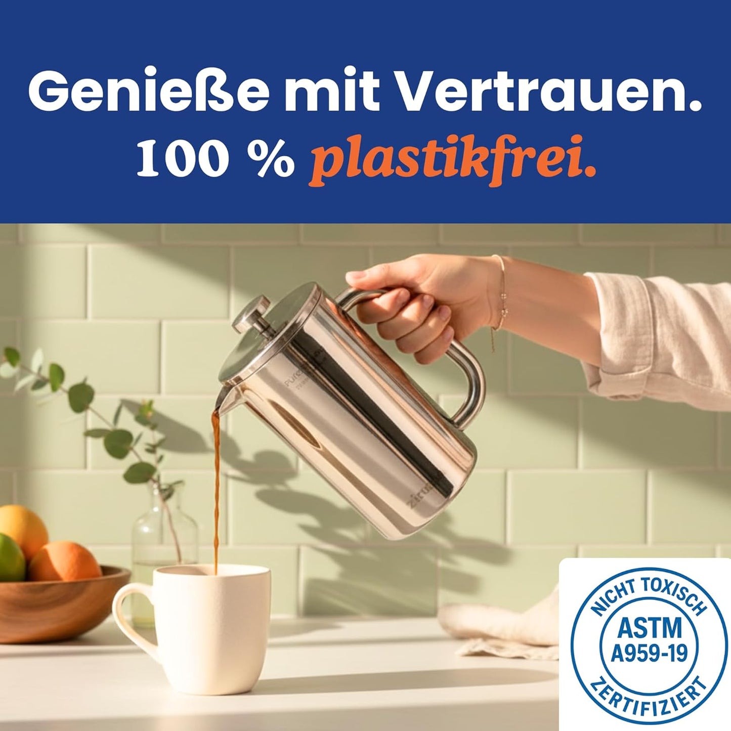 French Press aus Edelstahl