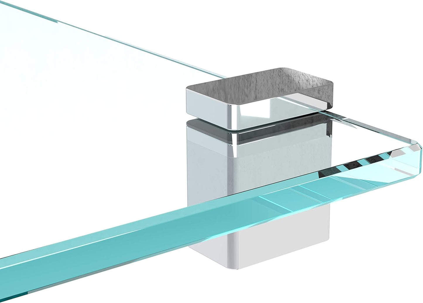 Badablage mit Chromhalterung, 70x20cm Klarglas + Halterung H - Chrom Glanz Optik