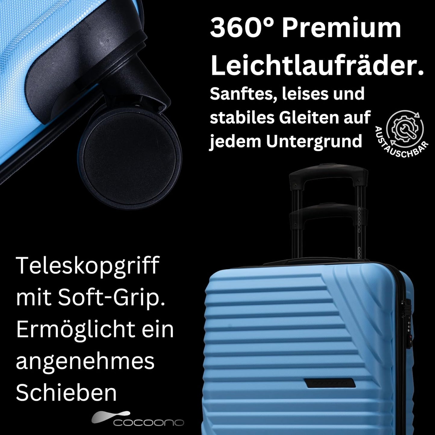 Handgepäckkoffer mit TSA-Schloss, Blau M