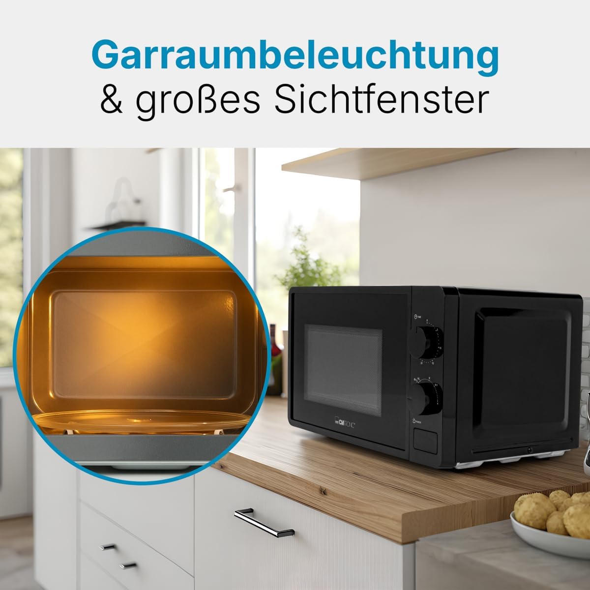 MW 791 Mikrowelle mit Timer und Drehteller, Schwarz