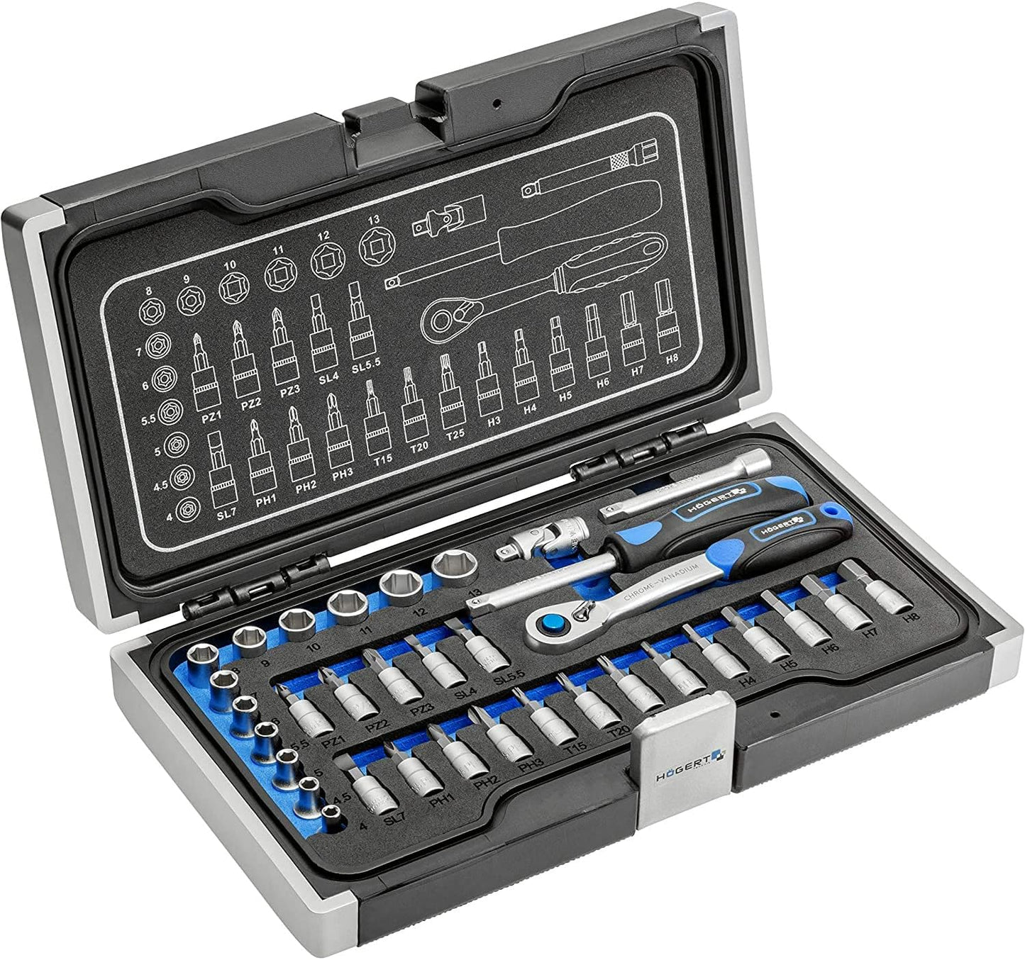 Steckschlüssel- und Bit-Set (34-teilig), 34 teilig
