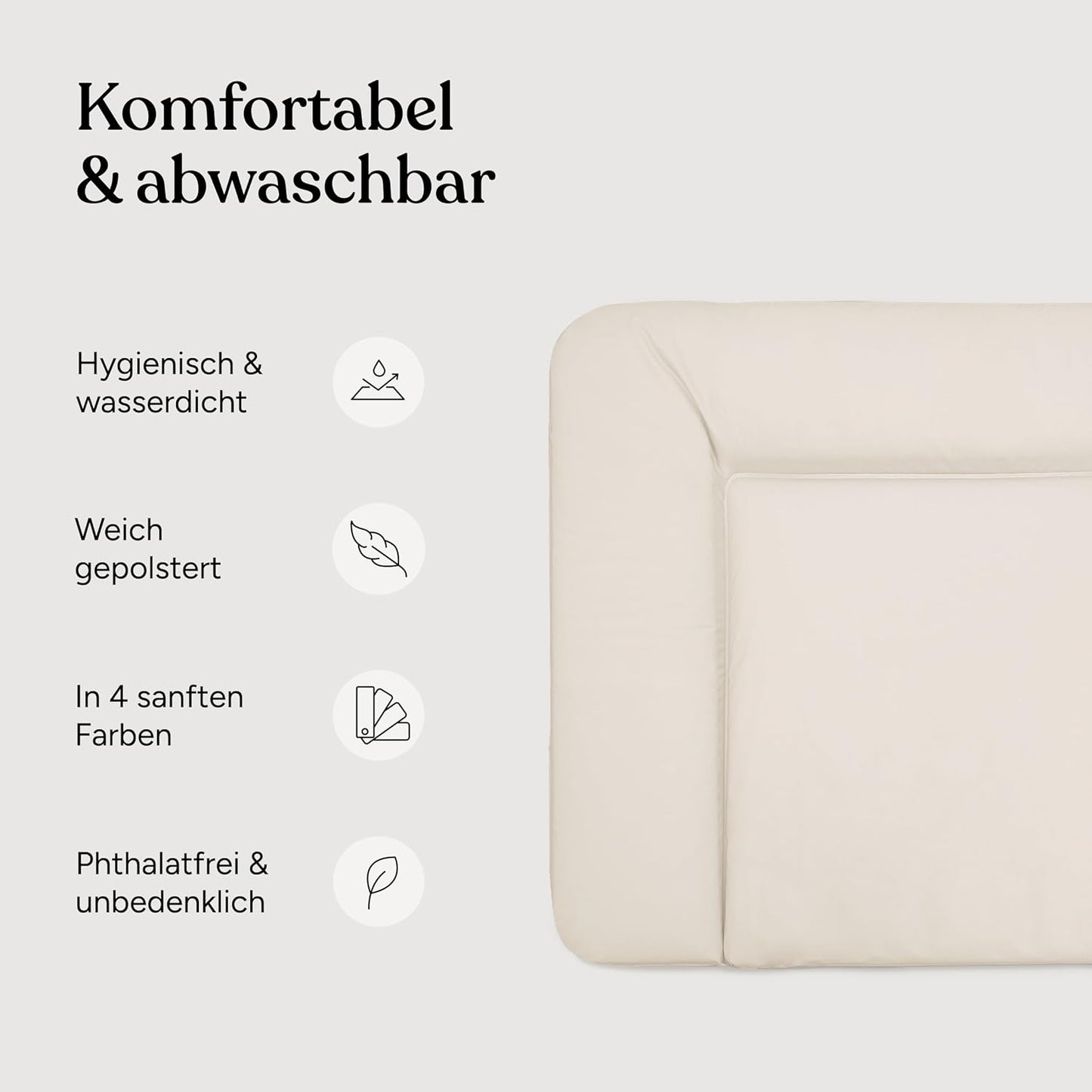 Abwaschbare Wickelauflage 72x85 cm, Rosé 72 x 85 cm
