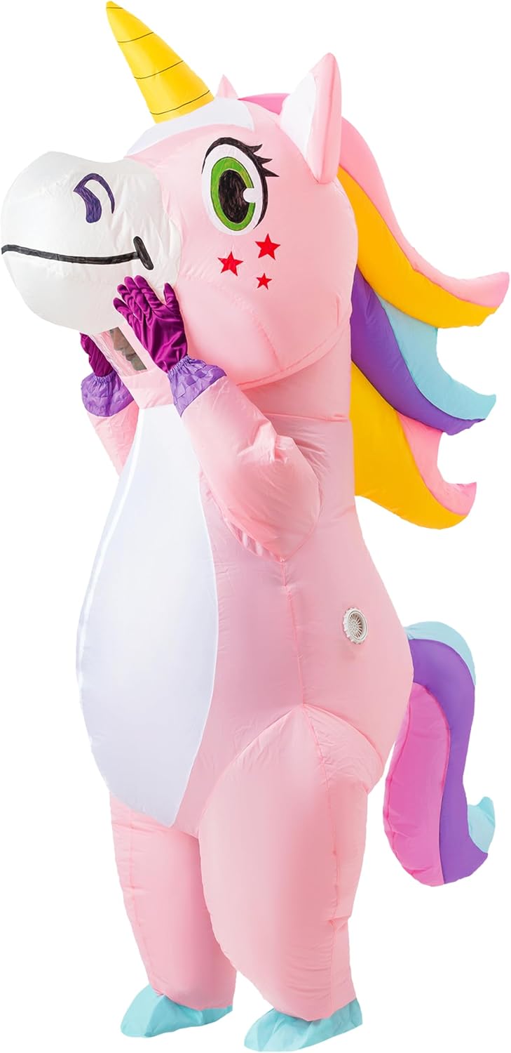 Aufblasbares Einhorn-Kostüm für Erwachsene, Einheitsgröße Rosa