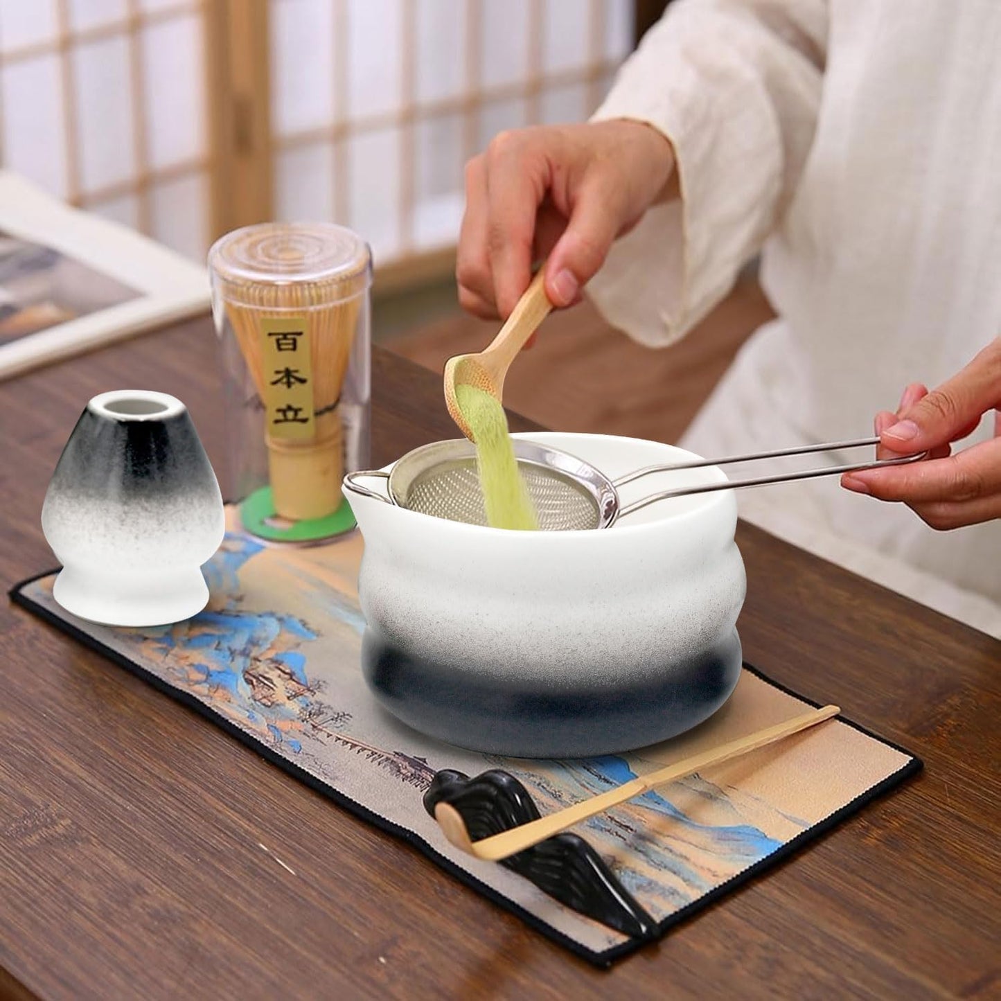 5-teiliges Matcha-Tee-Set, Schwarz