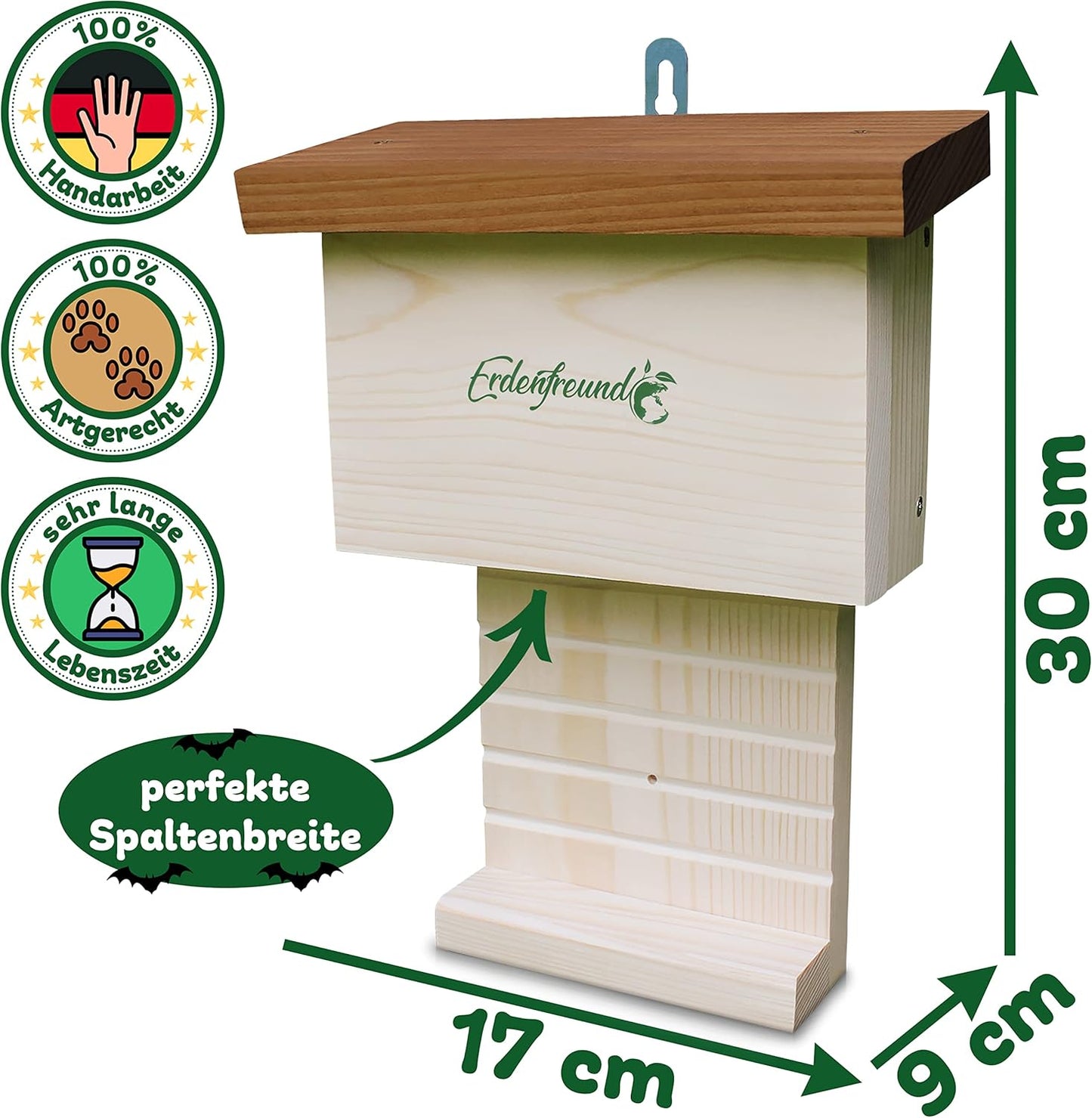 Wetterfester Fledermauskasten, Leichtes Fledermaushaus Fledermäuse