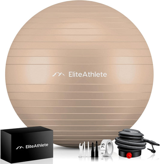 Ergonomischer Gymnastikball für Fitness und Schwangerschaft, Cappuccino 65cm