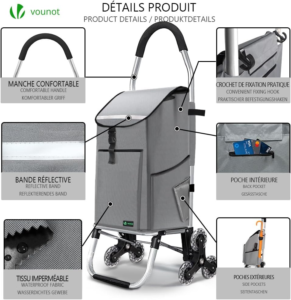Einkaufstrolley, 58L Grau