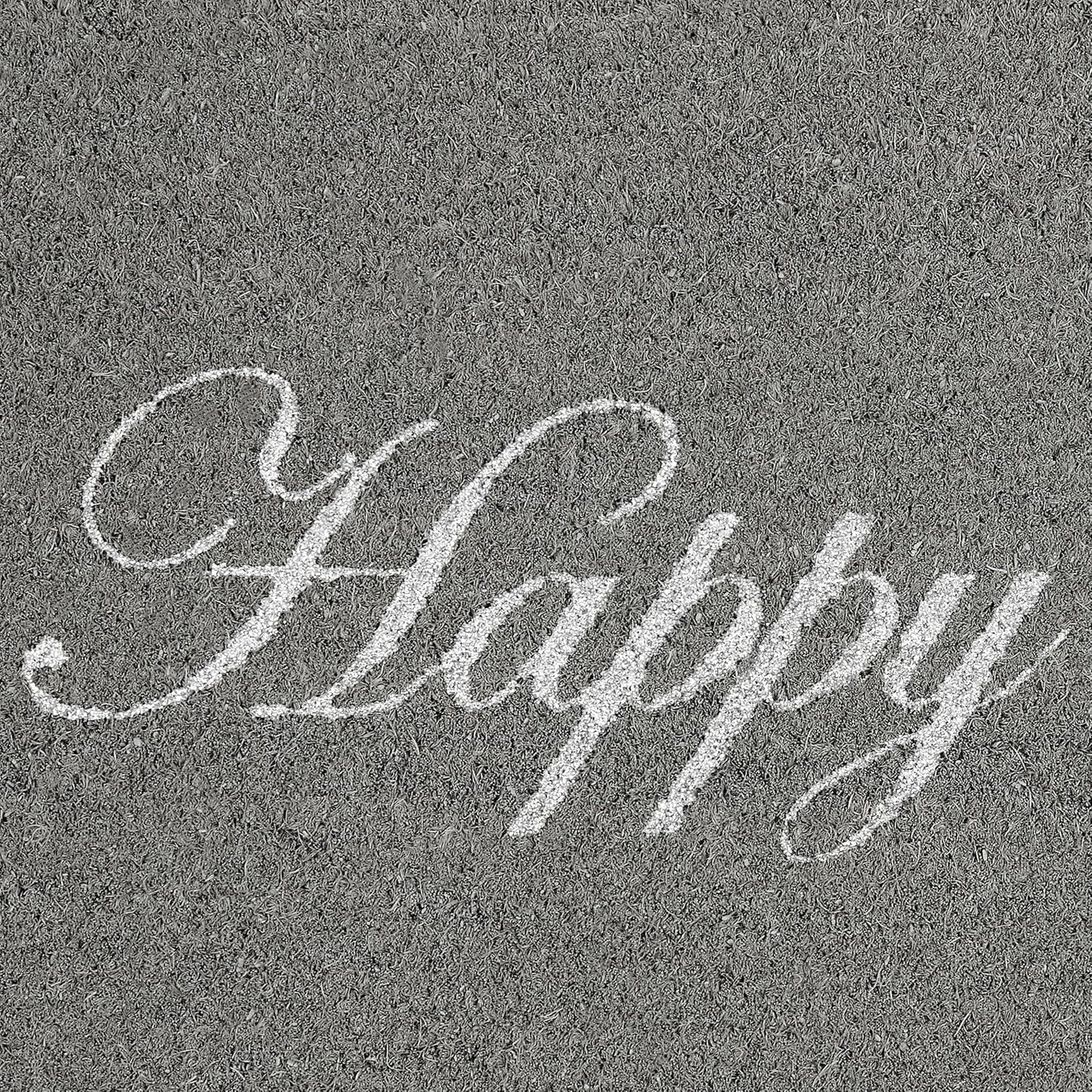 Antirutsch Fussmatte, Happy Place - Grau Glitzer