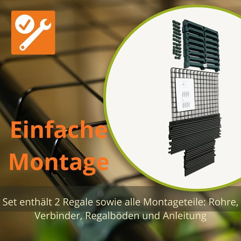 Metall-Pflanzenregal Set (2er, 69x49x130 cm), 69 x 49 x 130 cm