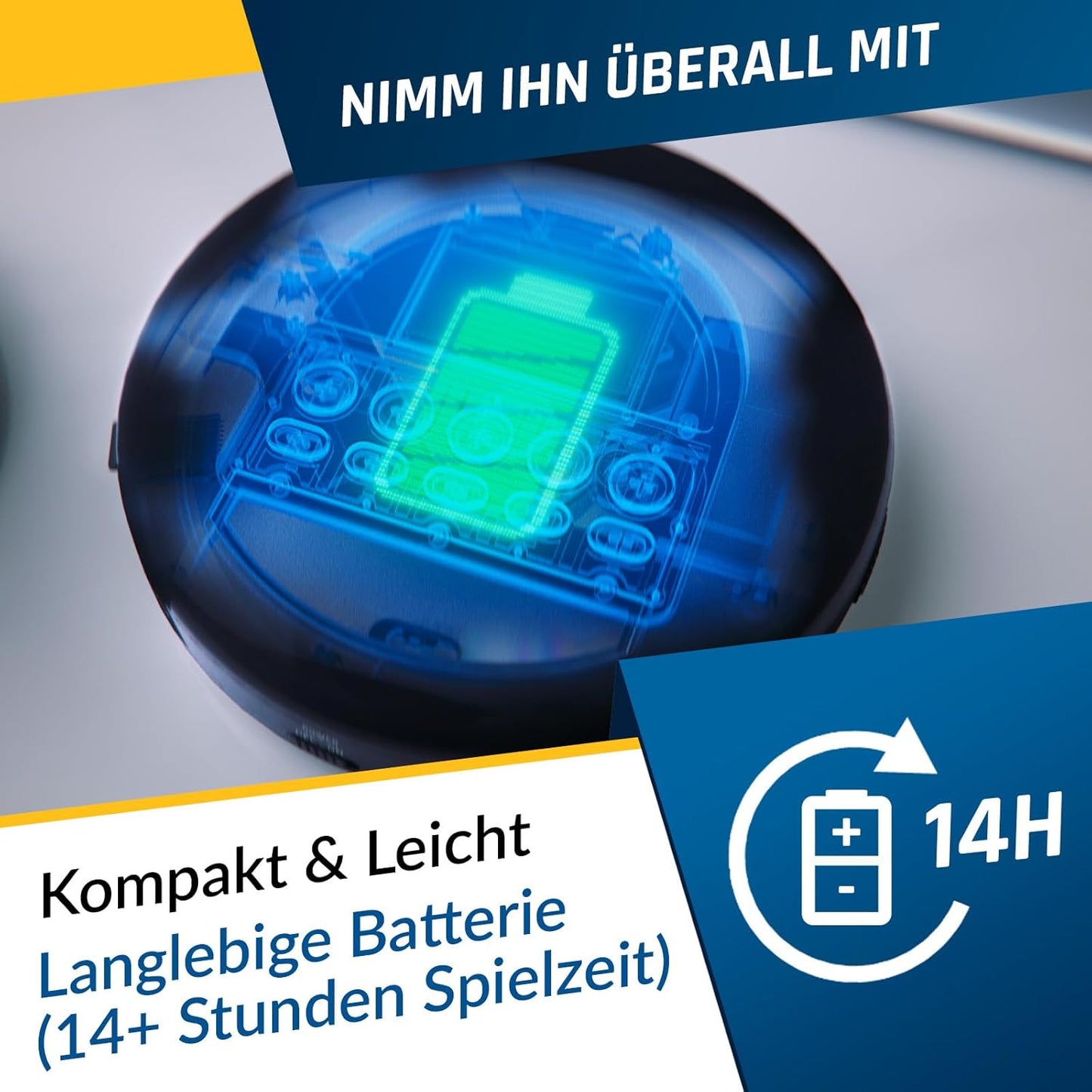 Tragbarer Bluetooth-CD-Player mit Akku und Radio FM