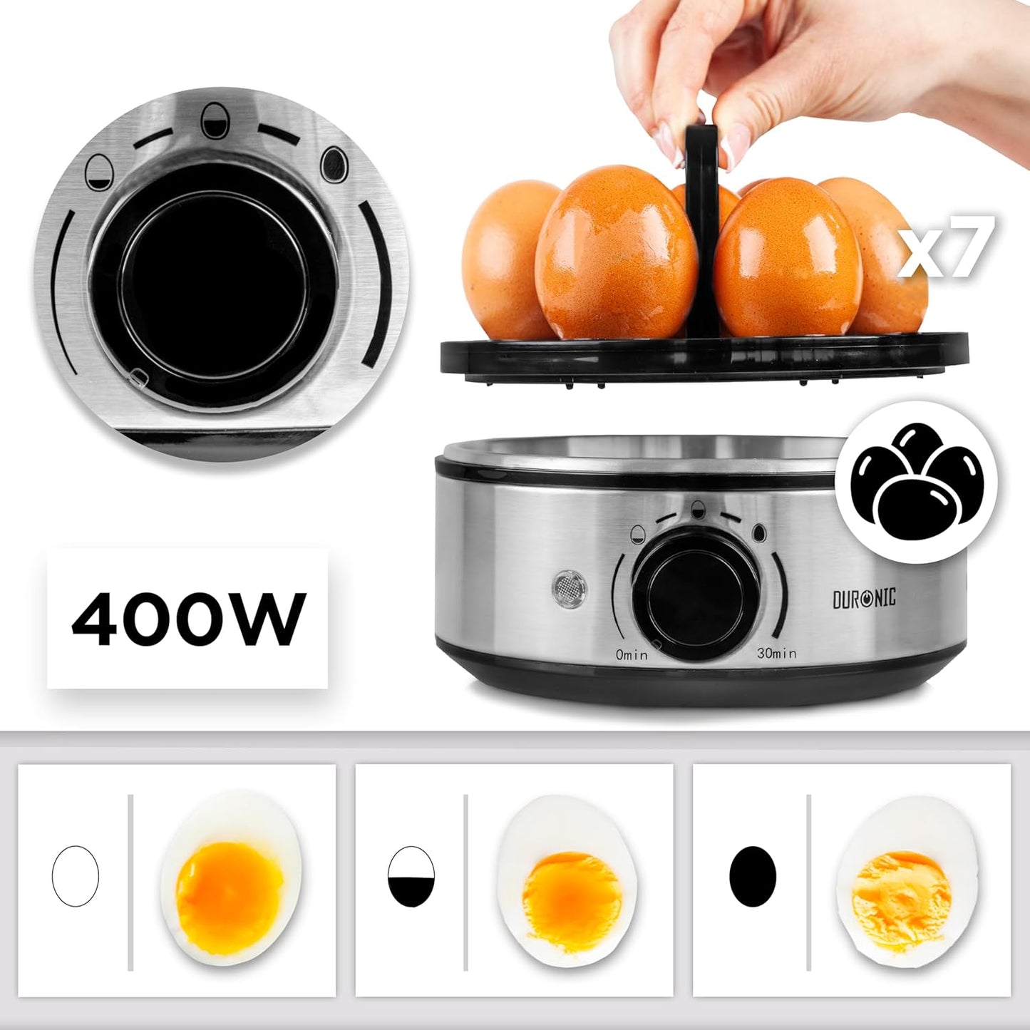 Eierkocher EB50 BK mit Timer, Eb50 Bk