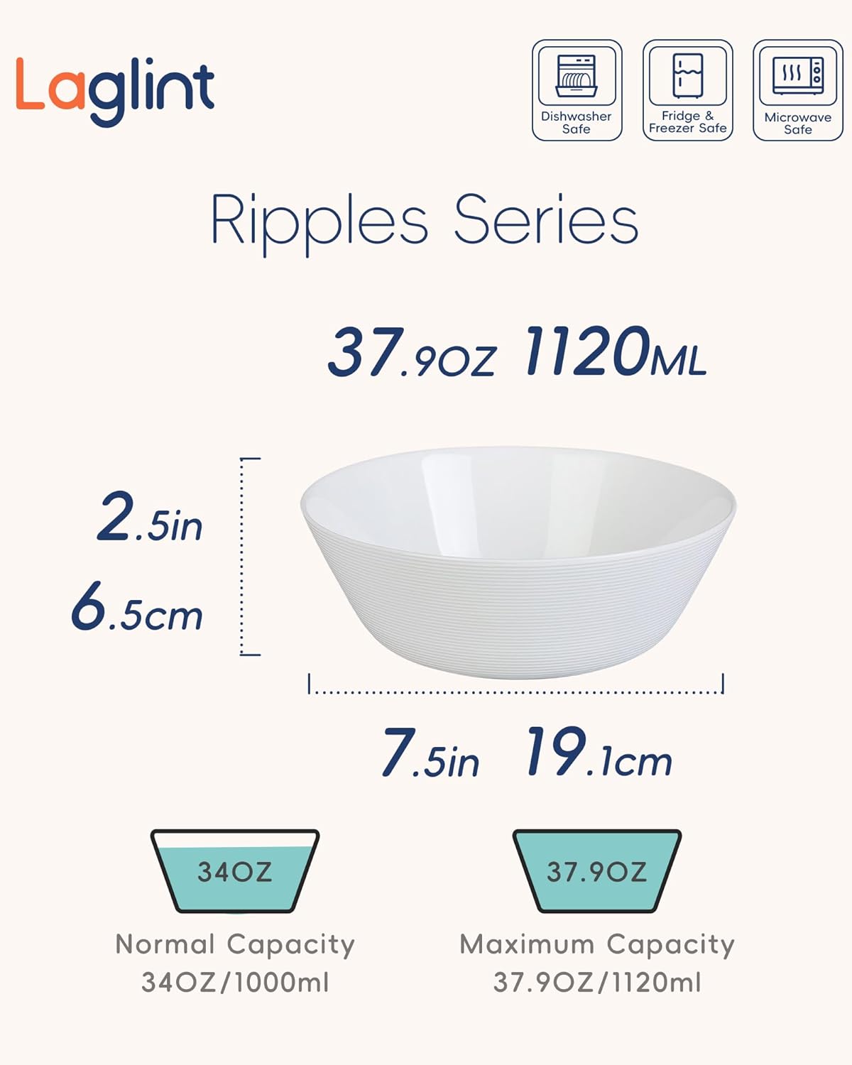 4-teiliges Suppenschalen-Set, Weiss 1120ml