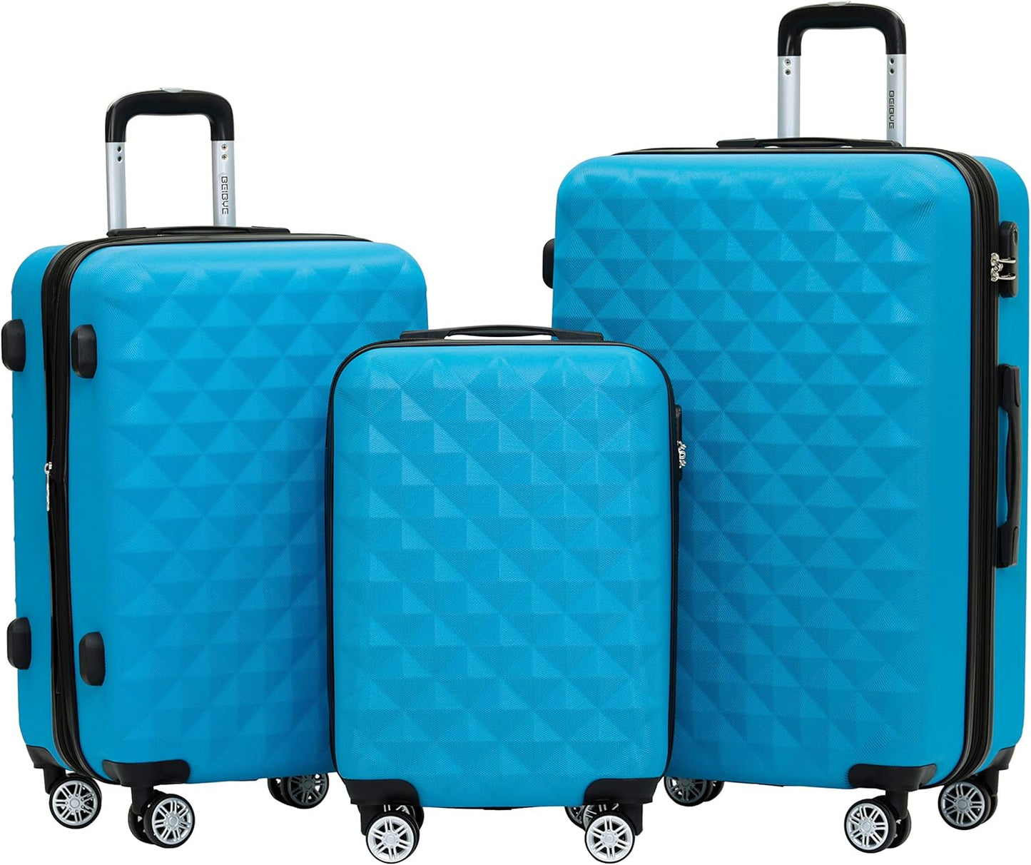 Hartschalen-Trolley-Set mit Zwillingsrollen (3-teilig), Türkis Set