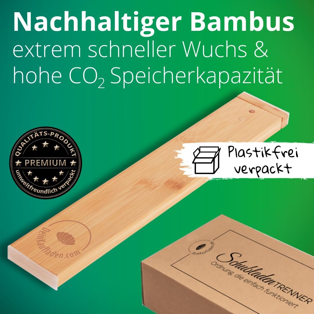 Verstellbare Bambus-Schubladentrenner, 36-47cm, ‎36-47cm