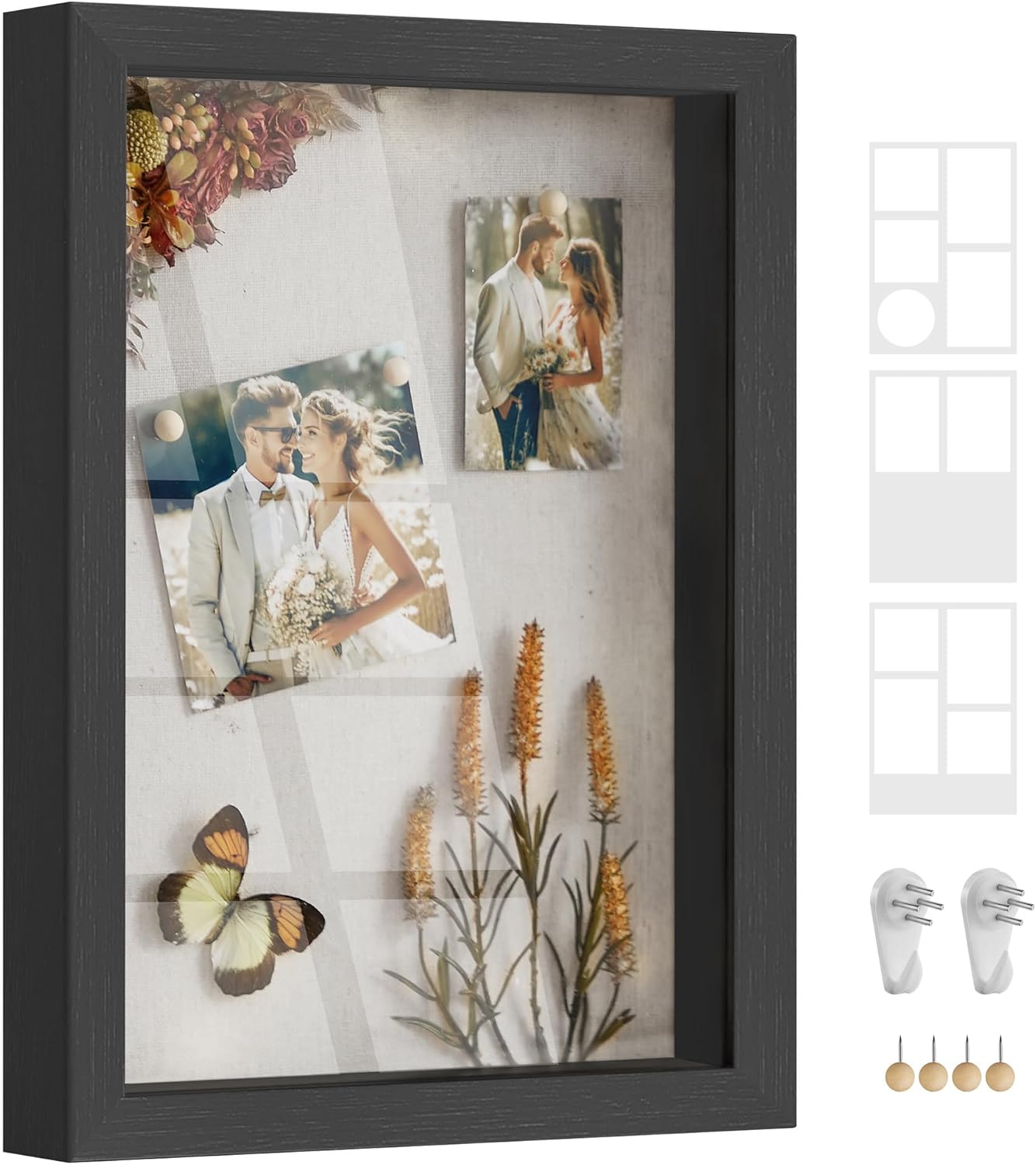 Collage-Bilderrahmen mit Passepartouts (A4), Eschenschwarz 1 Stück (A4)