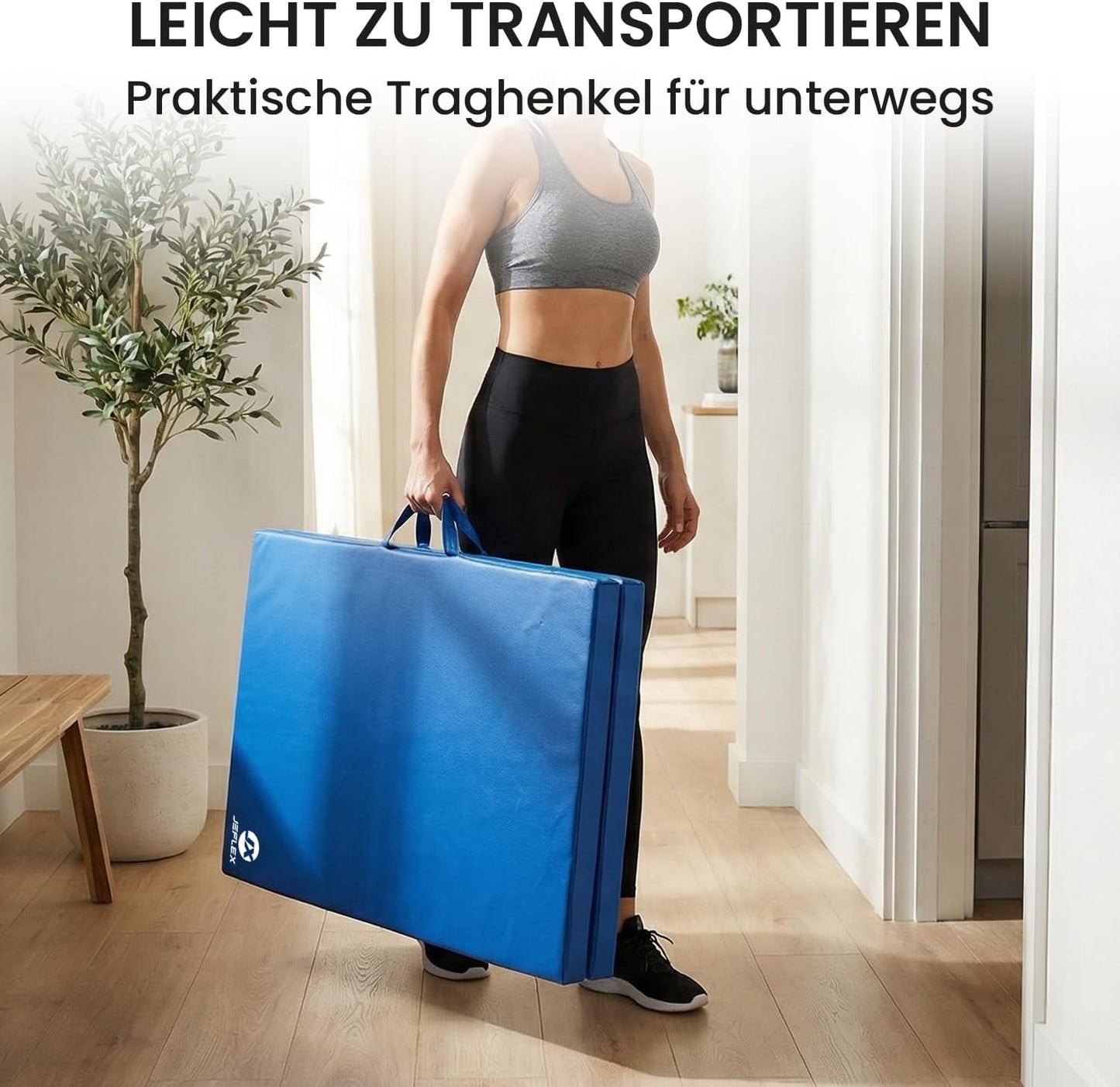 Klappbare Weichboden- und Turnmatte, blau