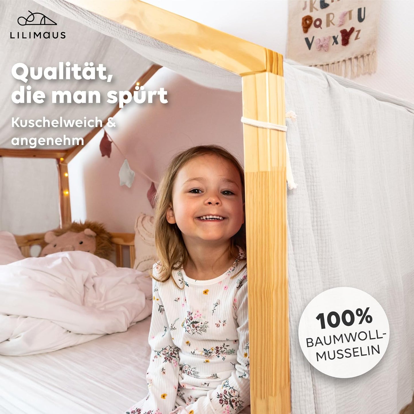 Betthimmel für Hausbett, Weiss 135 x 360cm