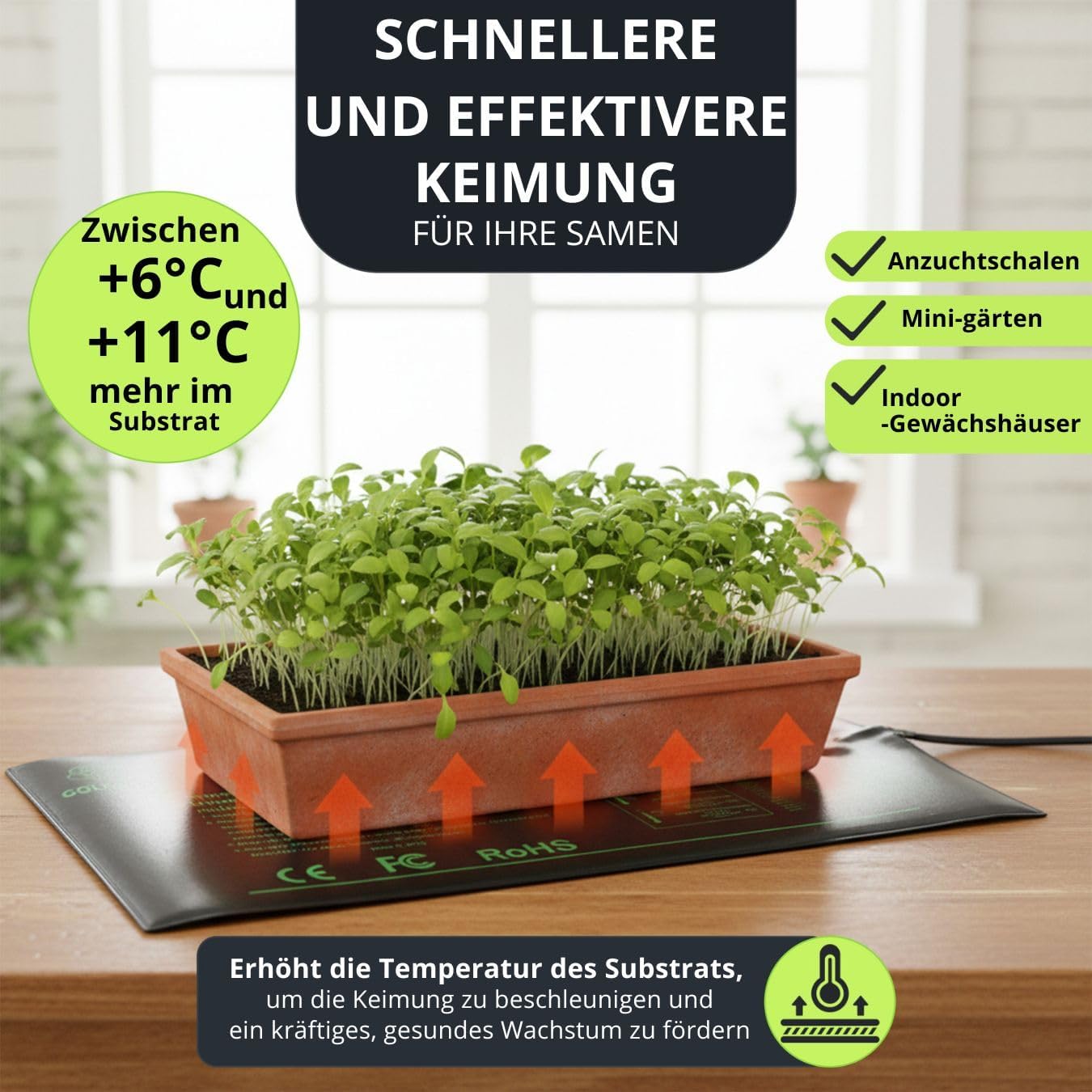 Heizmatte für Anzucht und Keimung