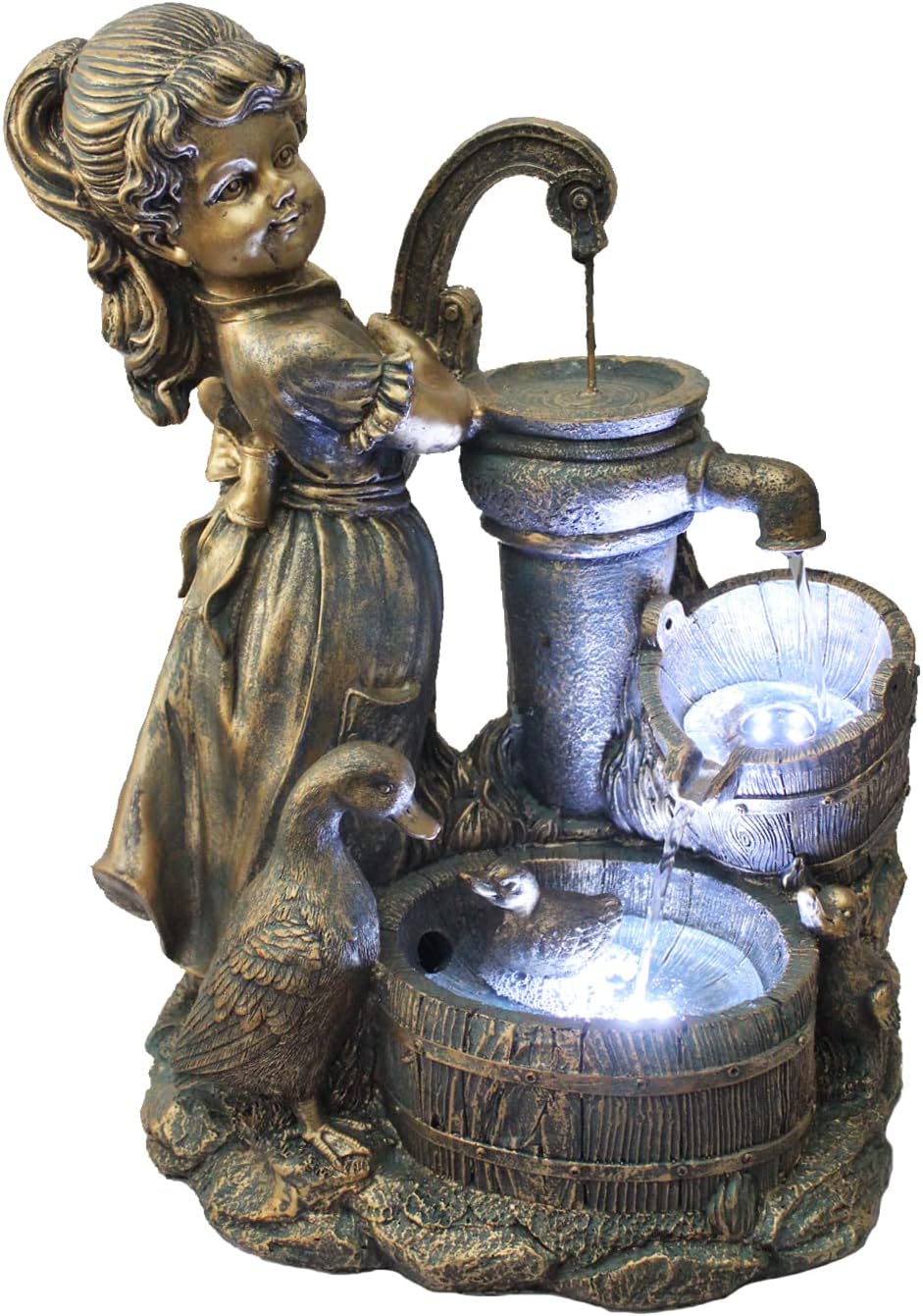 Gartenbrunnen Heidi mit Gänse Wasserspiel