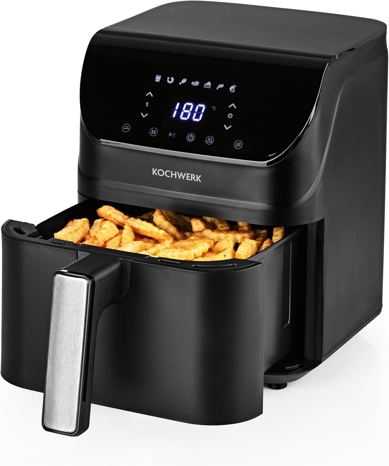Digitale Heissluftfritteuse mit Touchscreen, Schwarz 4 Liter