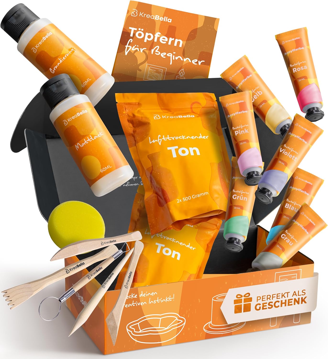 DIY Töpferset mit lufttrocknendem Ton, XXL