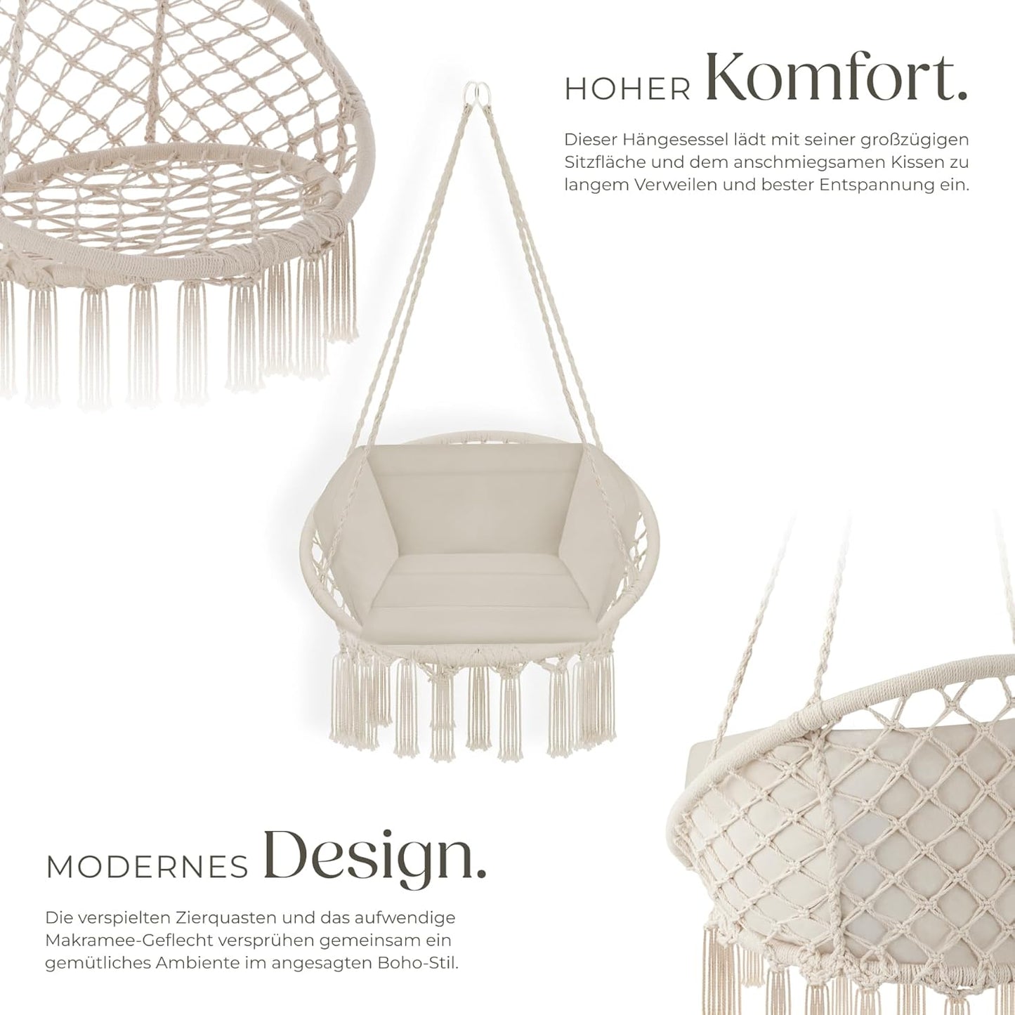 Hängesessel mit Gestell, Beige | Nr. 403205