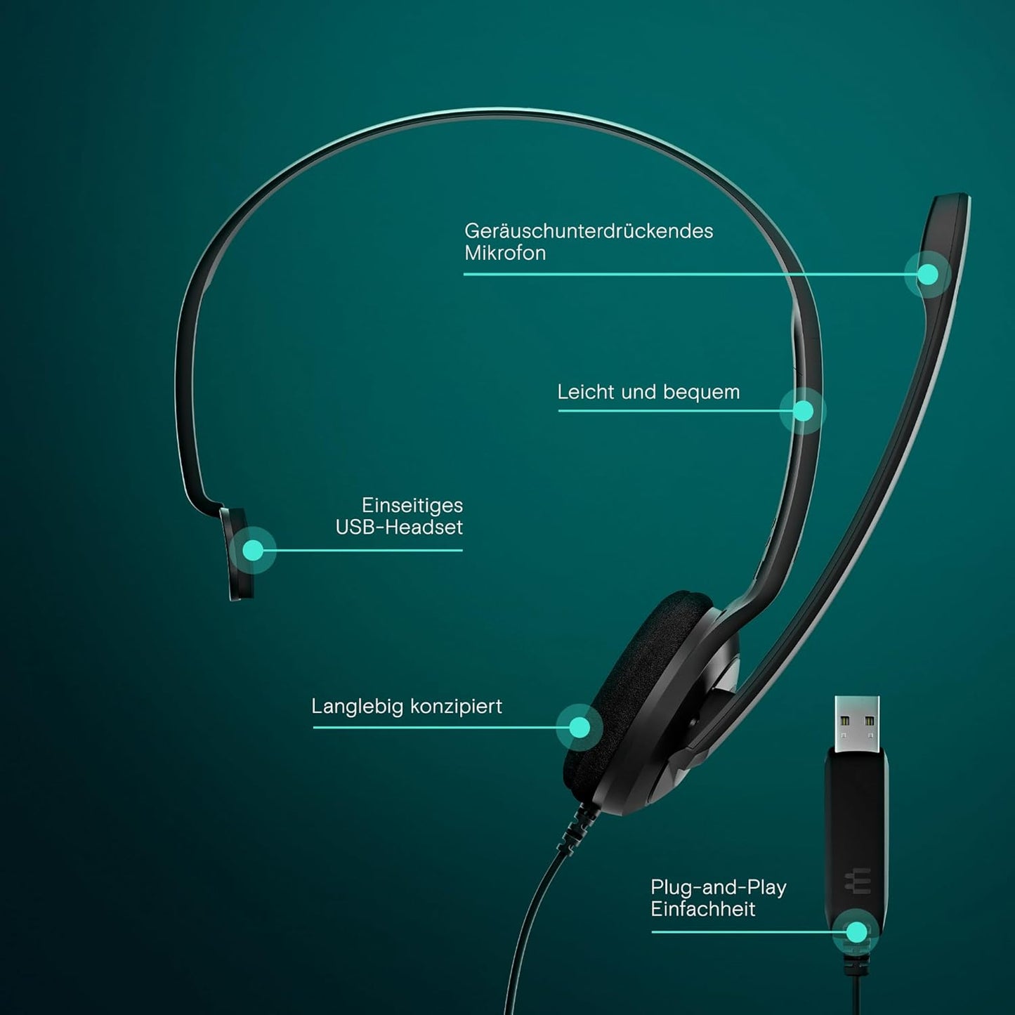 PC 7 Headset mit Mikrofon (504196), Single