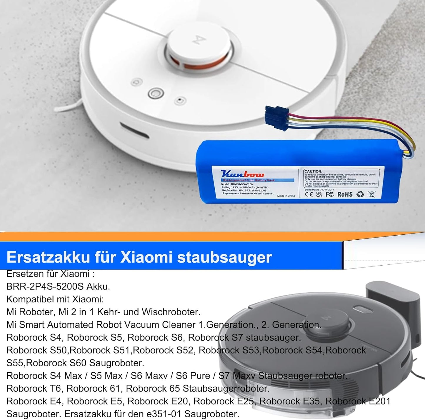 Ersatzakku für Xiaomi Roborock