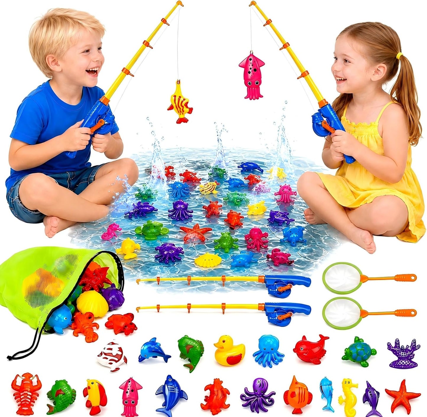 Magnetisches Angelspiel-Set für Kinder, 23.62 cm x 16.25 cm x 10.41 cm