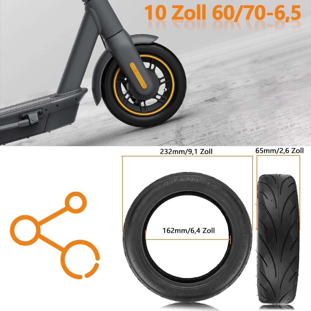 Tubeless Reifen mit Ventil für Segway Ninebot Max G30, Selbstheilung Tubeless Reifen 1 PCS