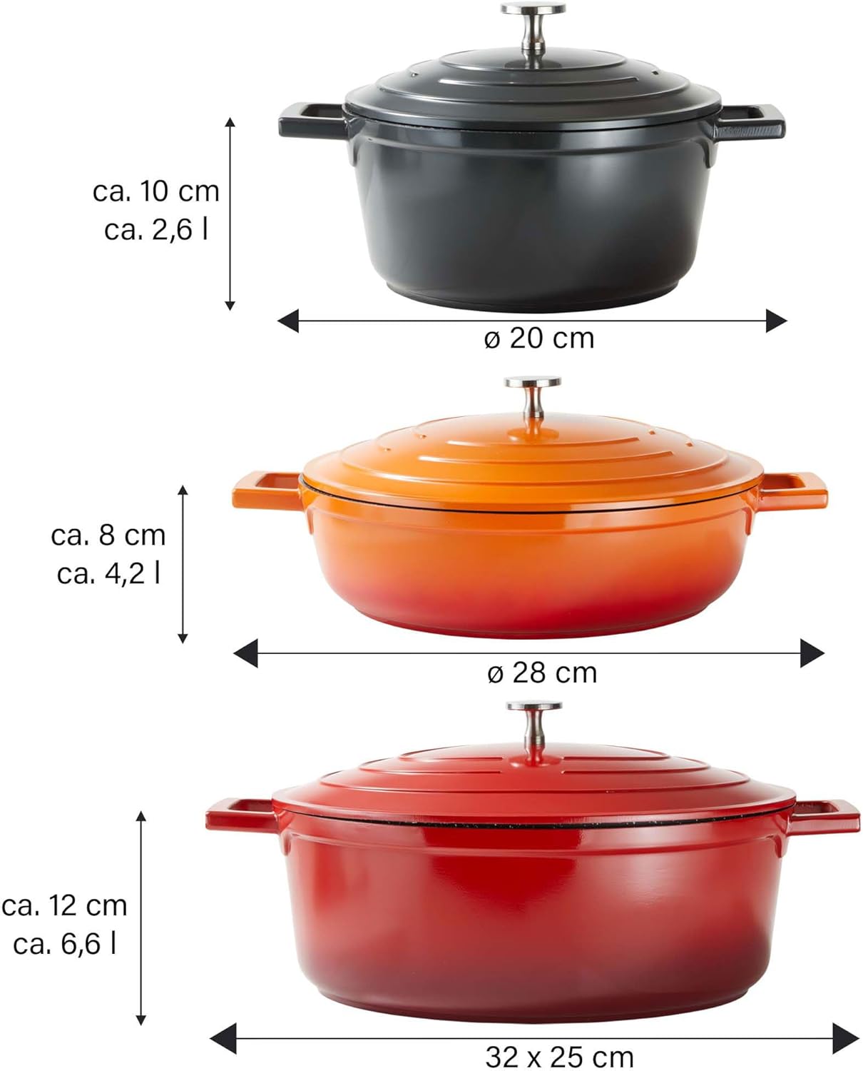 Cocotte Bräter, 32 cm Rot