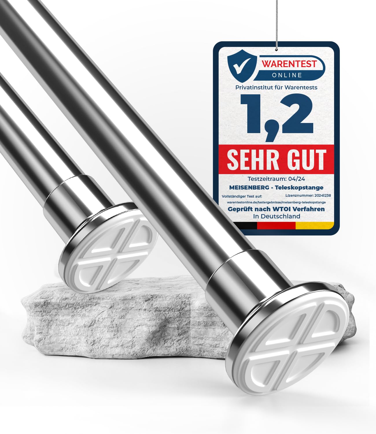 Teleskopstange Vorhangstange 90-160 cm Edelstahl, 90-160 cm Edelstahl