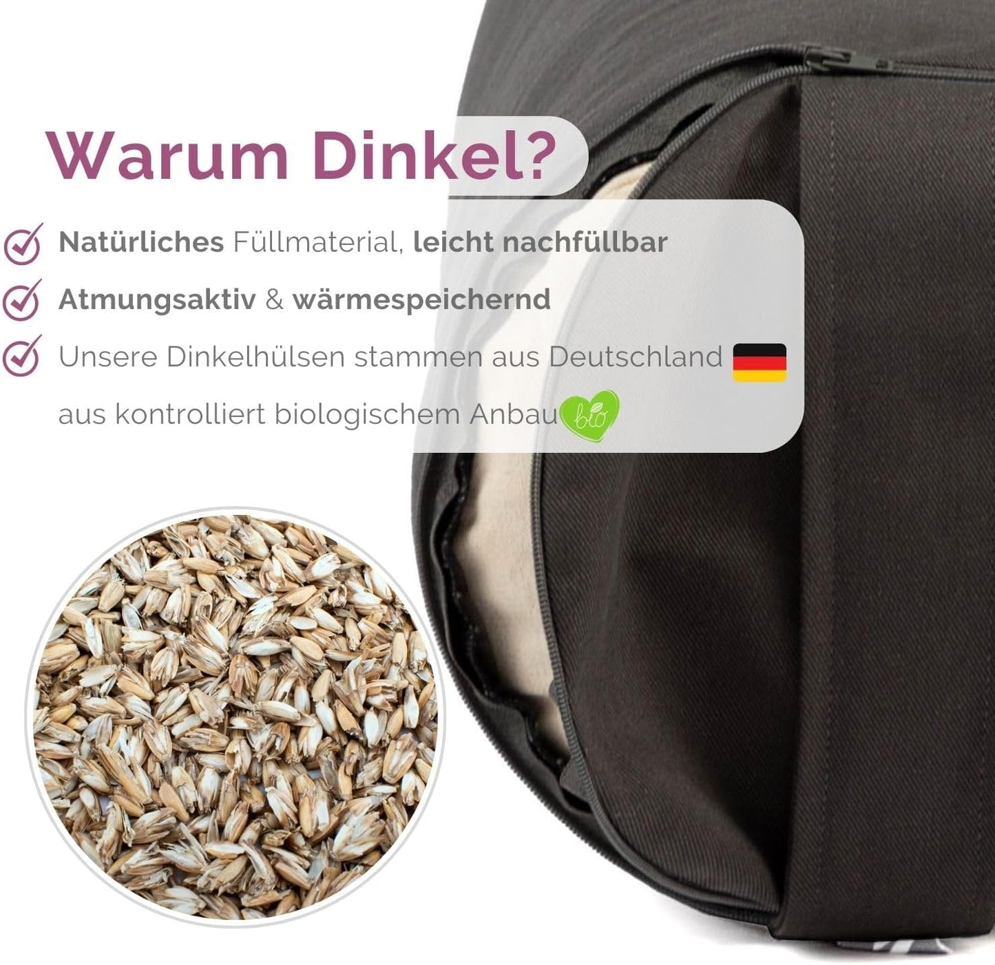 Yoga-Bolster, anthrazit
