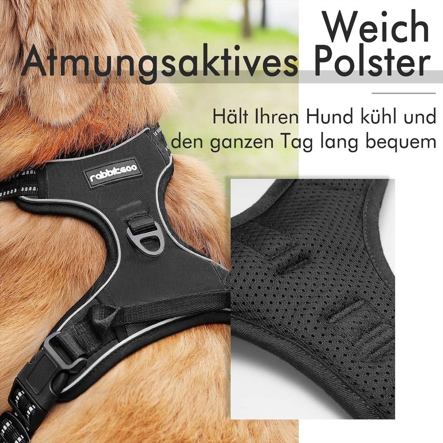 Hundegeschirr, XL (1er Pack), Schwarz
