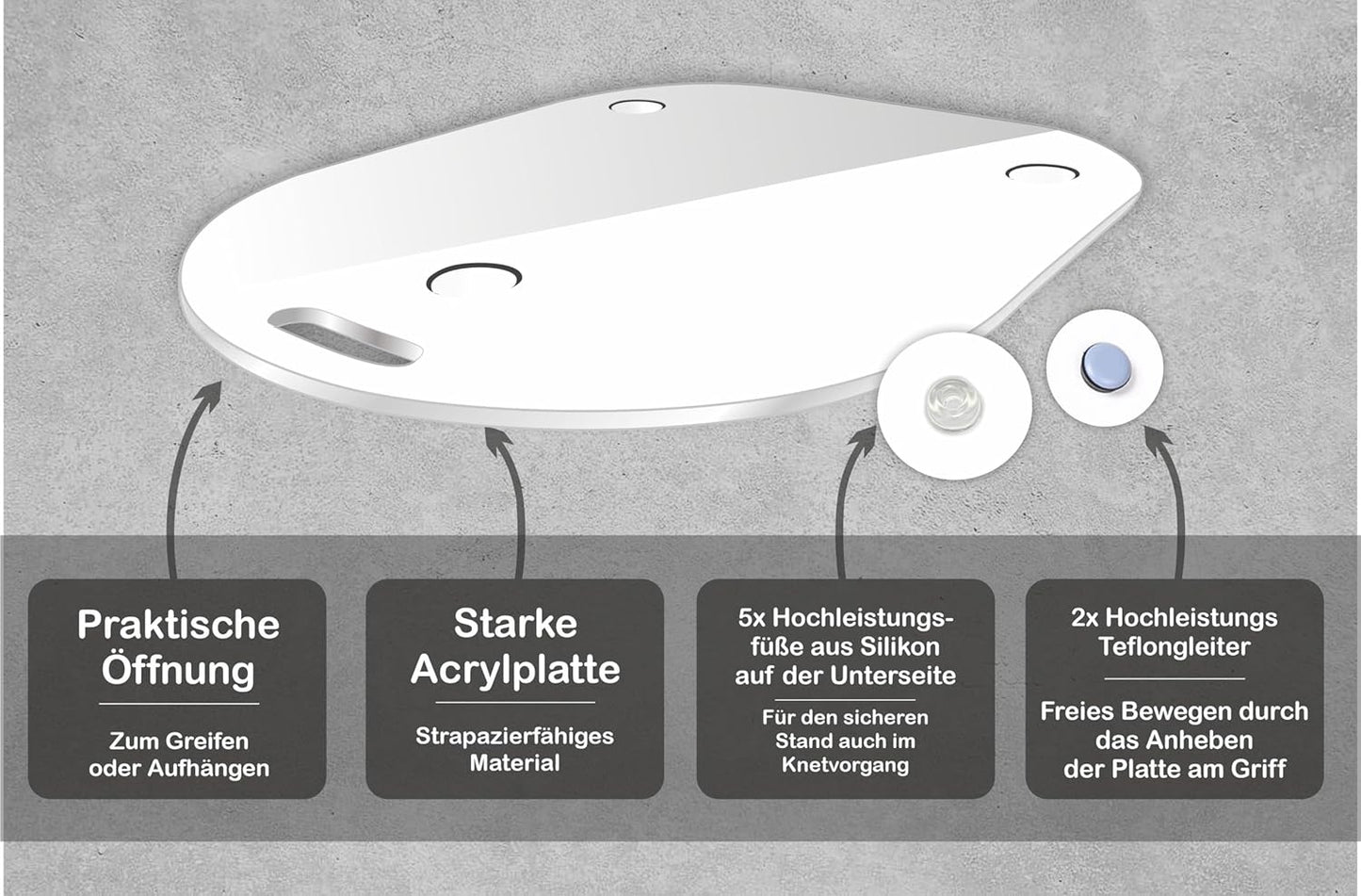 Gleitbrett für Thermomix, Anthrazit Matt / Satin