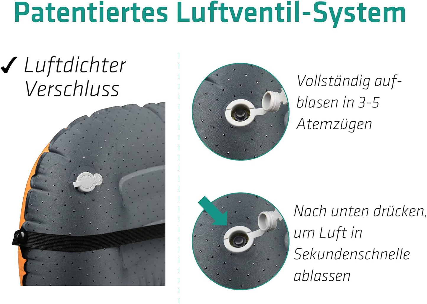Aufblasbares Camping-Nackenkissen Aluft, Aluft 2.0 (Blau)