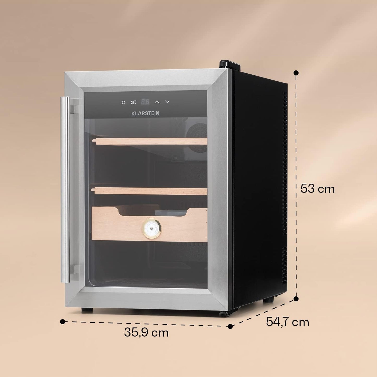 Thermoelektrischer Zigarren-Humidor Schrank 37L, 37 L Silber