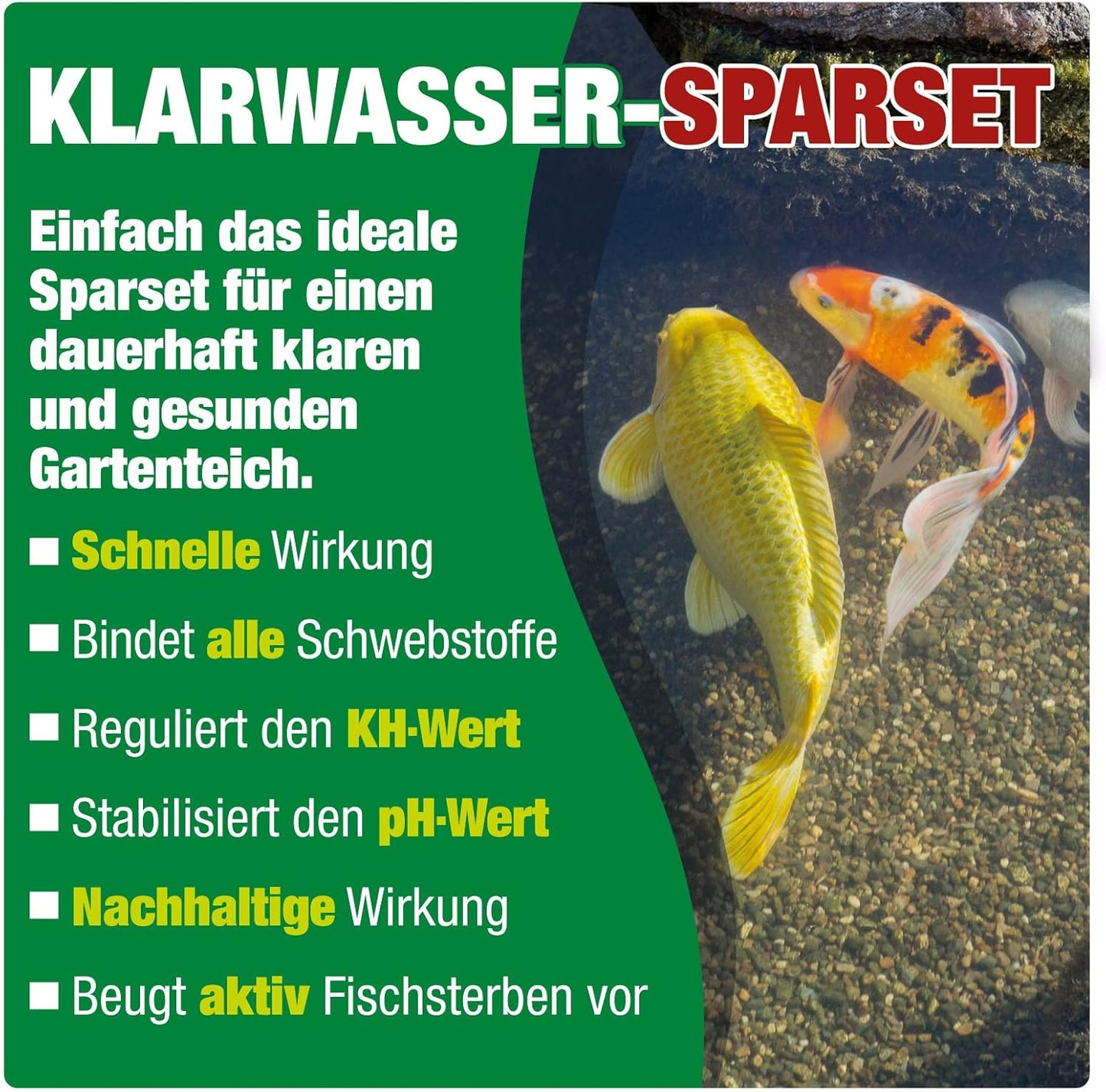 Teichpflege-Set mit TeichKlärer und Wasserwerte Stabilisator, 100.000 Liter