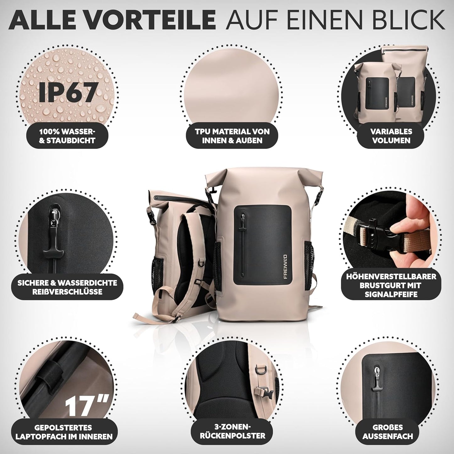 Wasserdichter Tauch-Rucksack mit Laptopfach