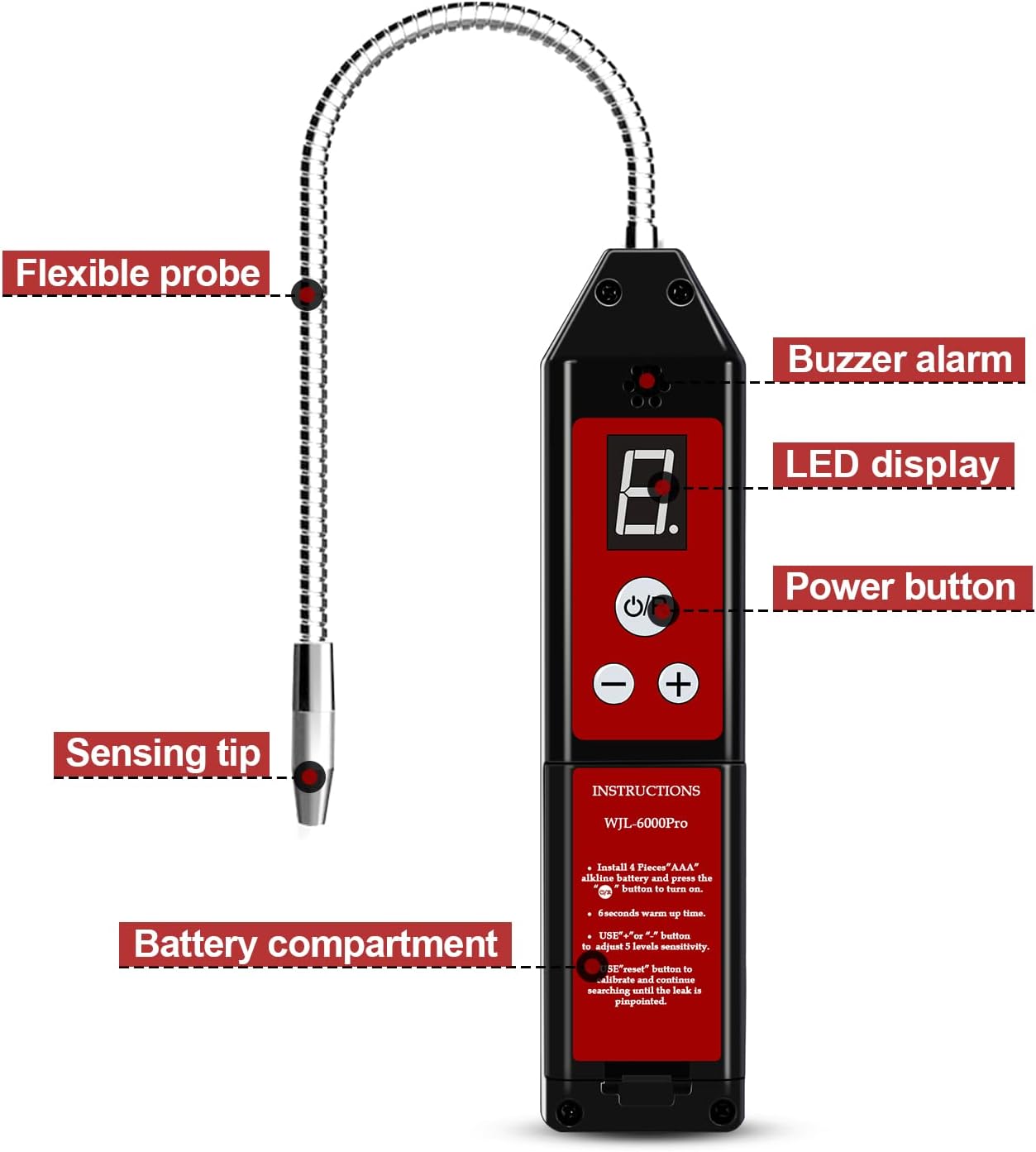 Lecksuchgerät für Kältemittel HVAC WJL-6000 PRO, Wjl-6000pro
