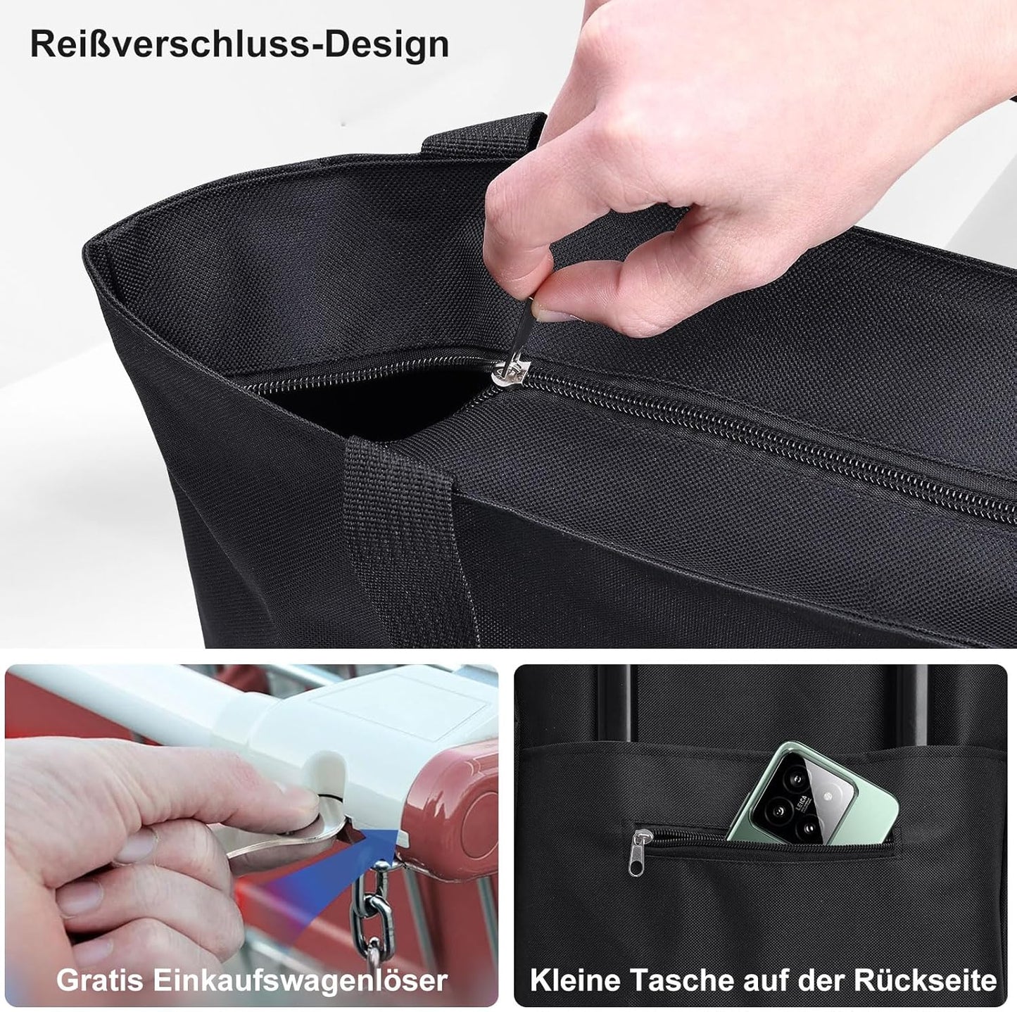 2in1 Einkaufstrolley, Schwarz