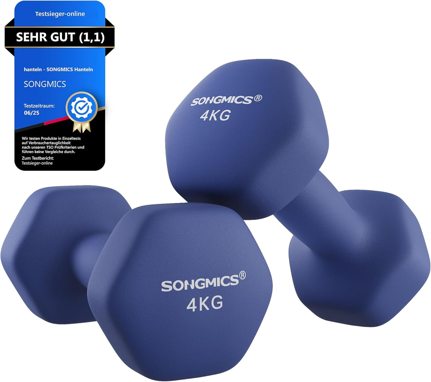 2er-Set Kurzhantel (4 kg), 2 x 4 kg, hafenblau