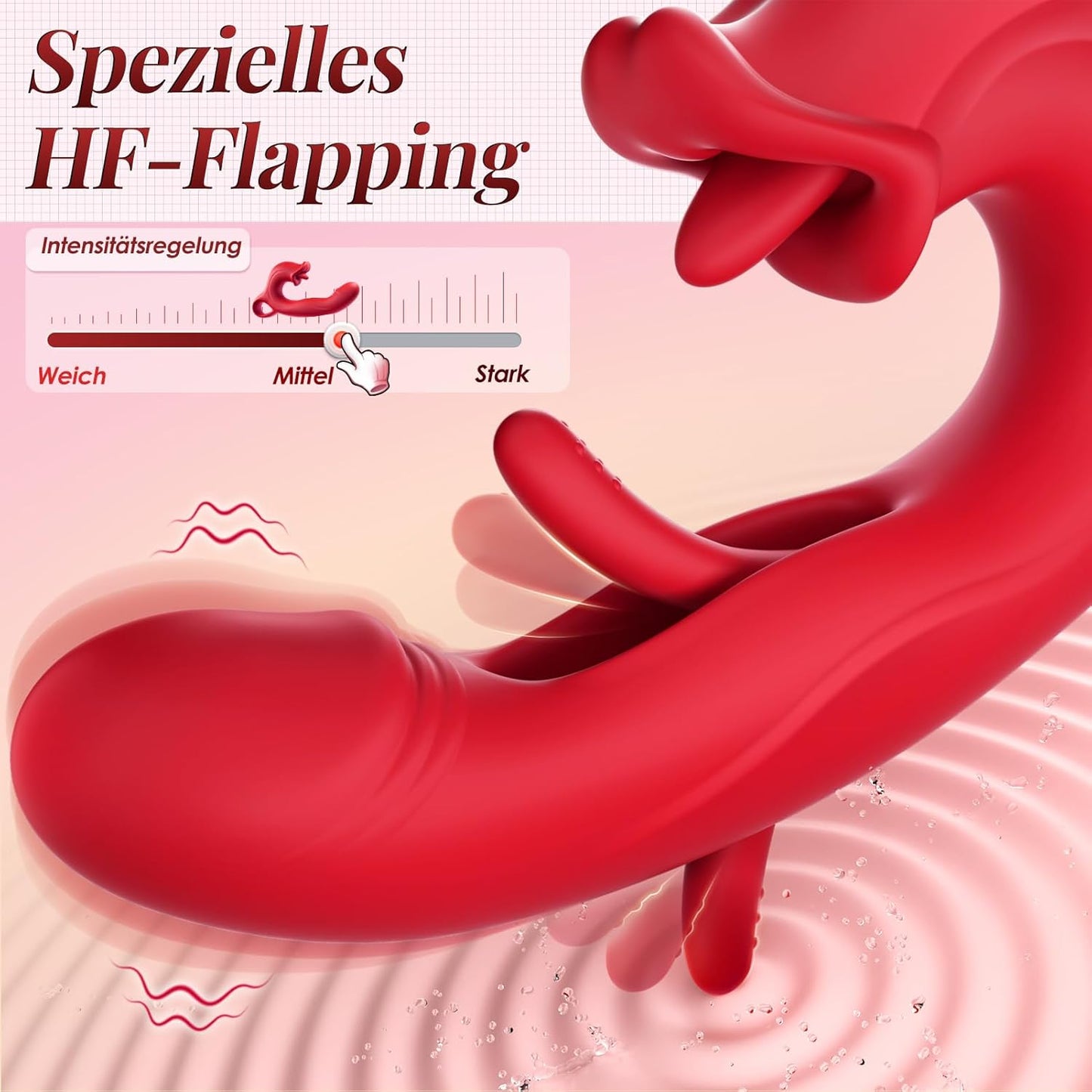Dildo Vibratoren mit Zungenlecken, Rot