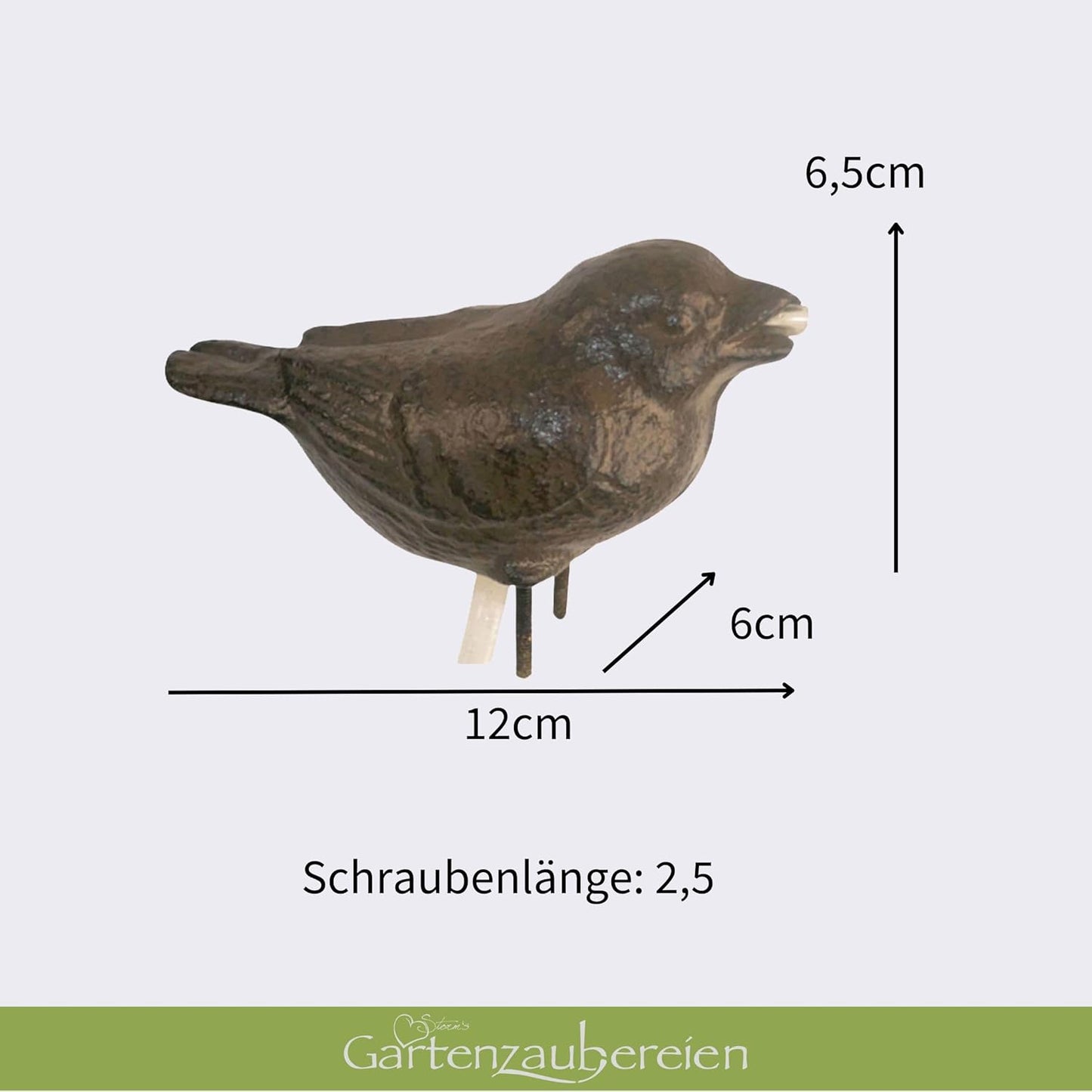 Wasserspeier Spatz mit Solar-Pumpe Teichdeko