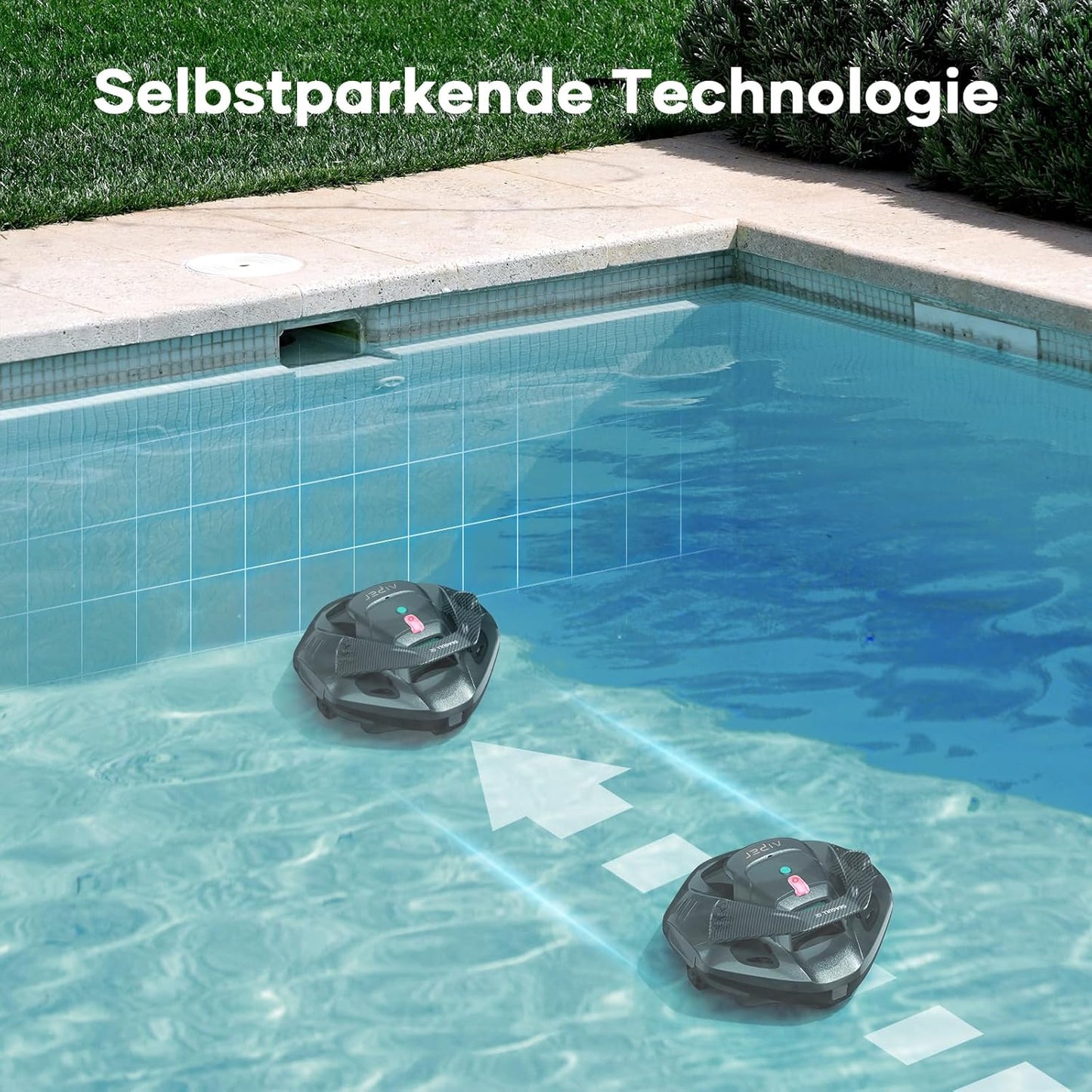Kabelloser Poolroboter, Dunkelgrau