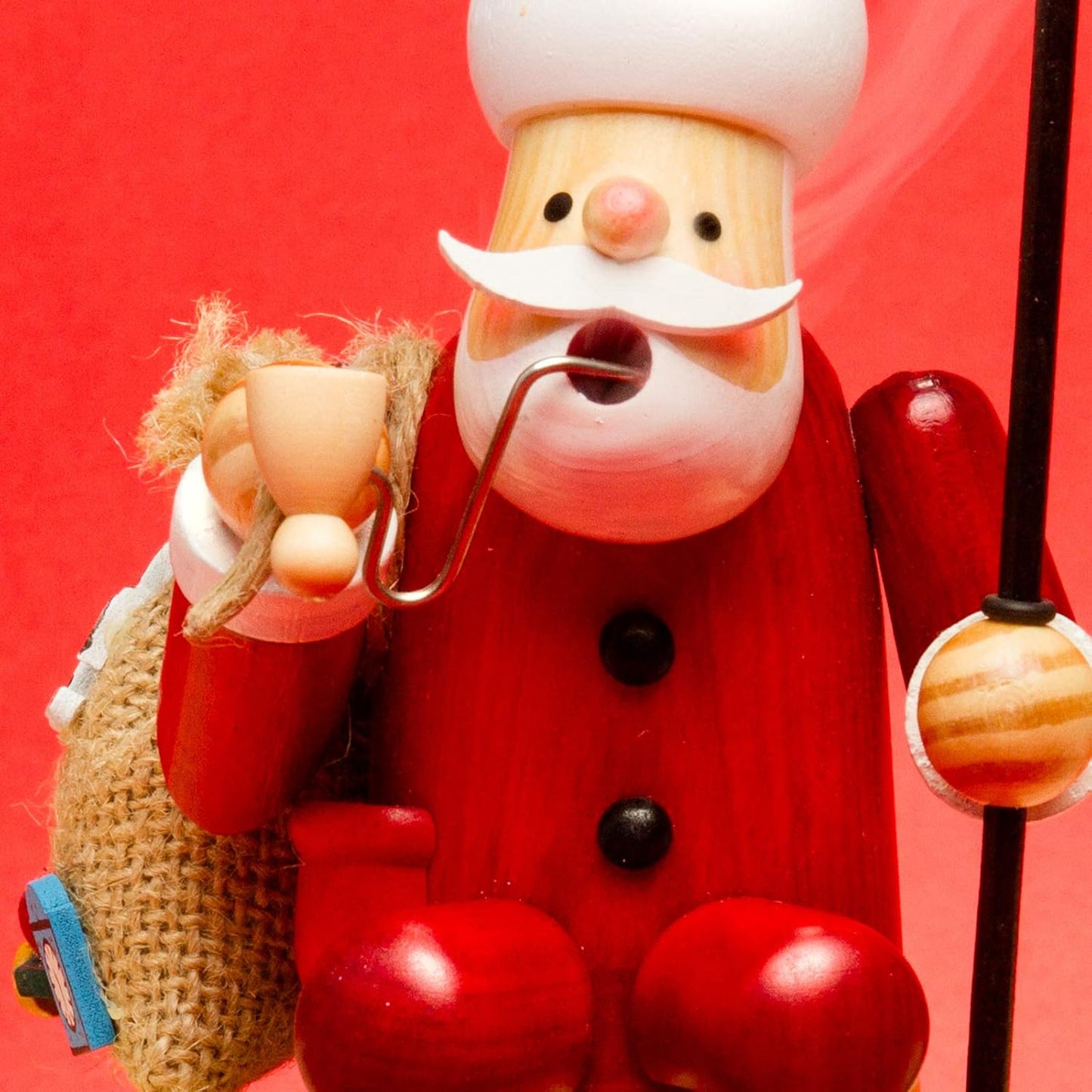 Räuchermännchen Weihnachtsmann auf Skiern, Höhe ca. 19.5 cm|A25 Rot - Weihnachtsmann auf Skiern